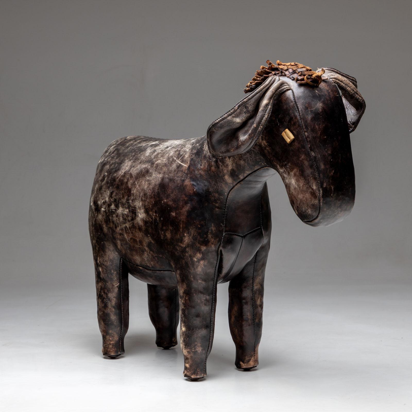 Modern Leather Donkey by Dimitri Omersa for Valenti, Late 20th Century For Sale