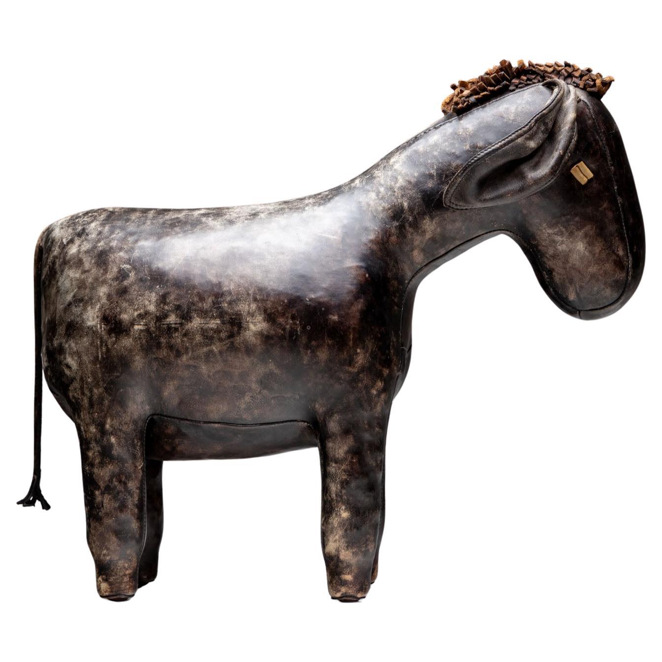 Leather Donkey by Dimitri Omersa for Valenti, Late 20th Century For Sale