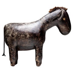 Vintage Leather Donkey by Dimitri Omersa for Valenti, Late 20th Century
