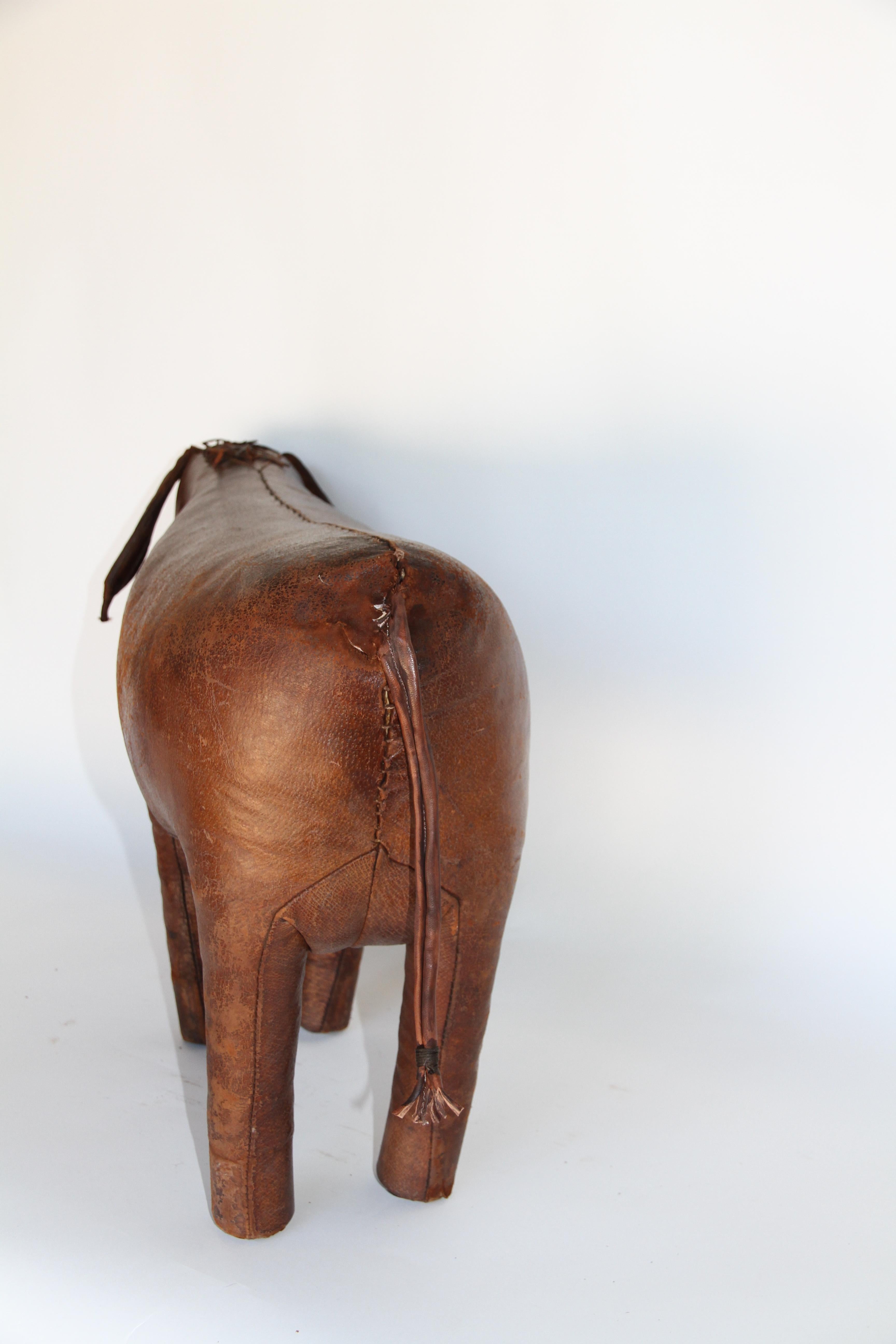Hand-Crafted Leather Donkey Footstool by Dimitri Omersa