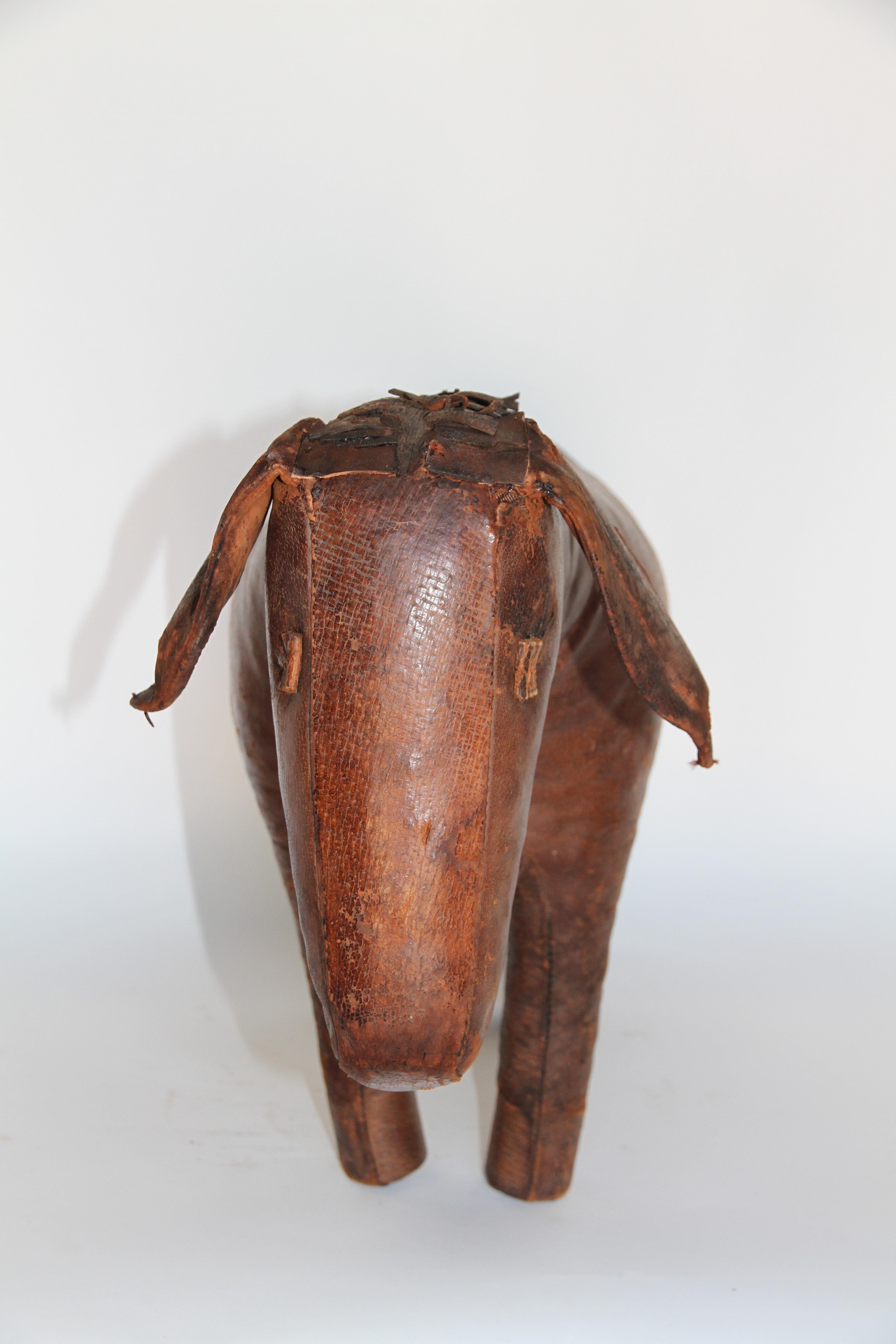 Mid-20th Century Leather Donkey Footstool by Dimitri Omersa