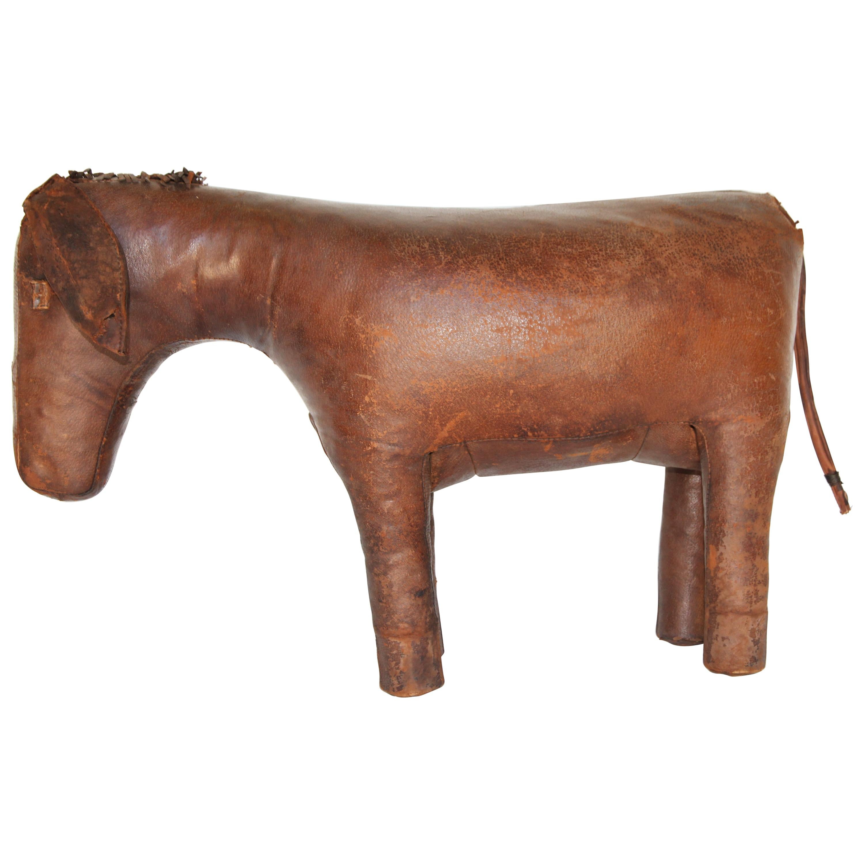 Leather Donkey Footstool by Dimitri Omersa