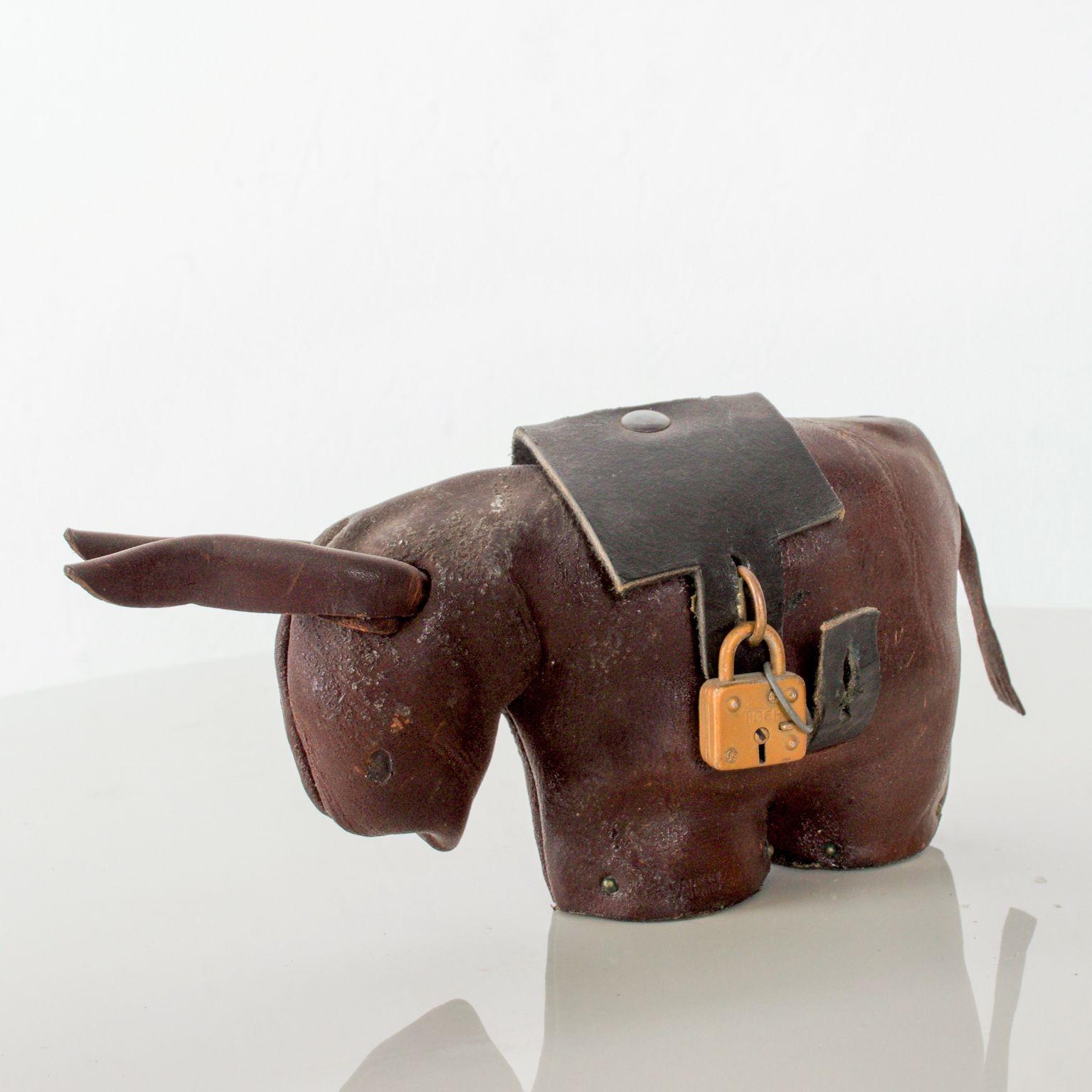 Leather Donkey Mule Money Coin Bank style Dimitri Omersa made England 4