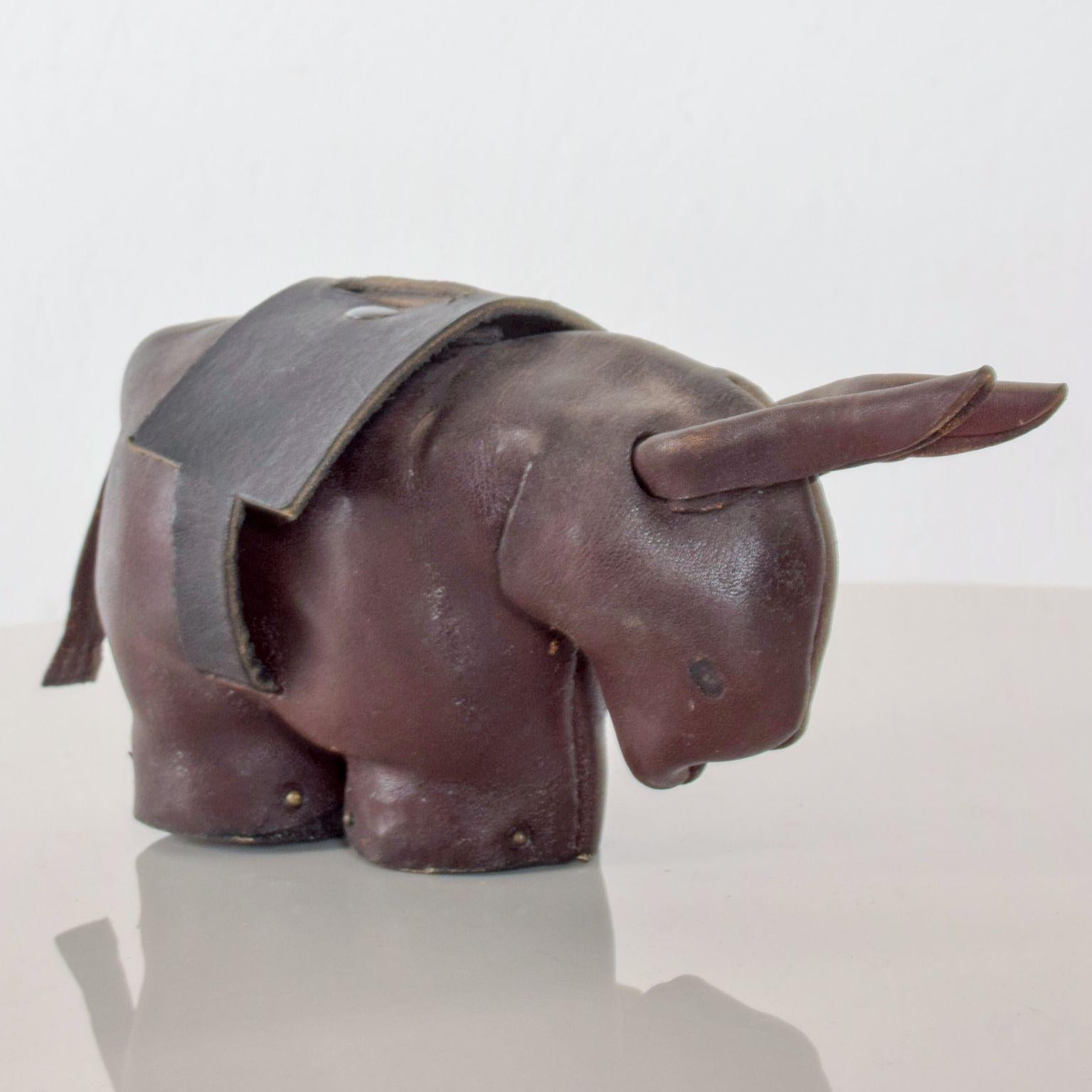 British Leather Donkey Mule Money Coin Bank style Dimitri Omersa made England