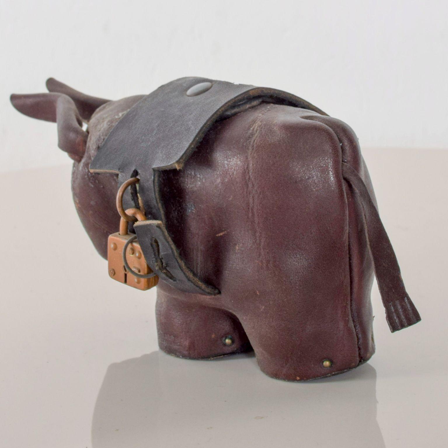 Leather Donkey Mule Money Coin Bank style Dimitri Omersa made England 1