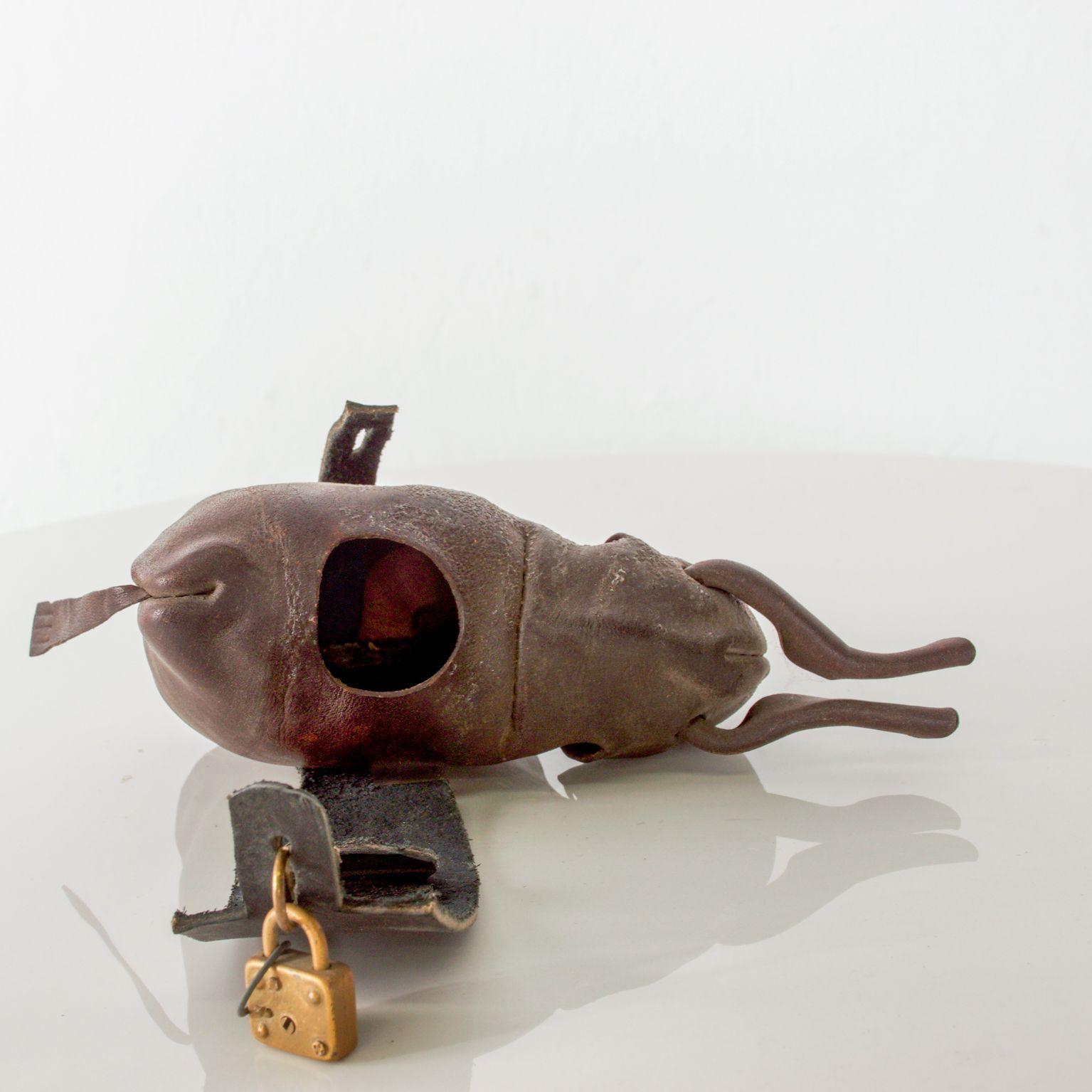 Leather Donkey Mule Money Coin Bank style Dimitri Omersa made England 3