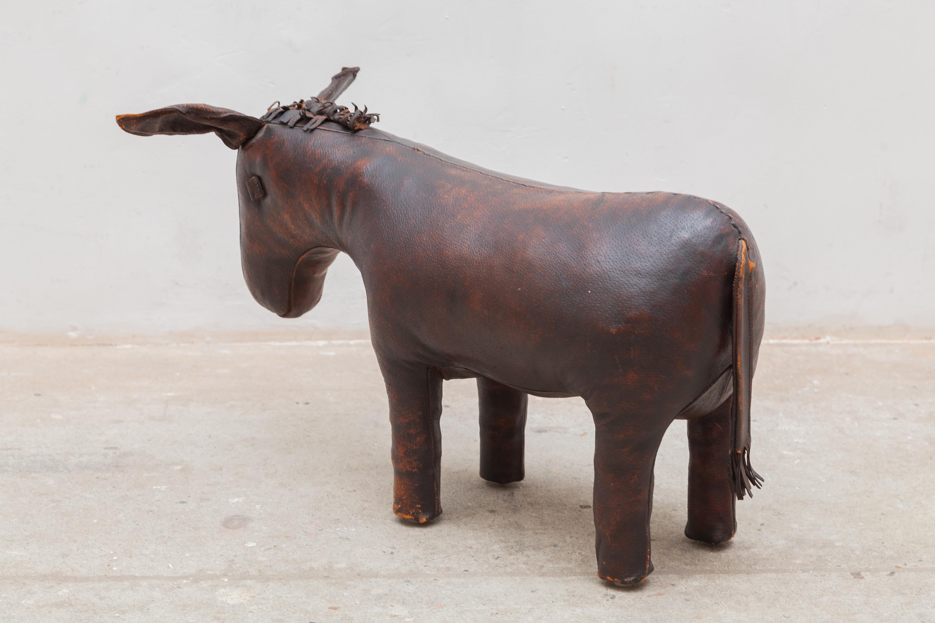 Mid-Century Modern  Leather Donkey Ottoman- Footstool Dimitri Omersa for Abercrombie & Fitch, 1965