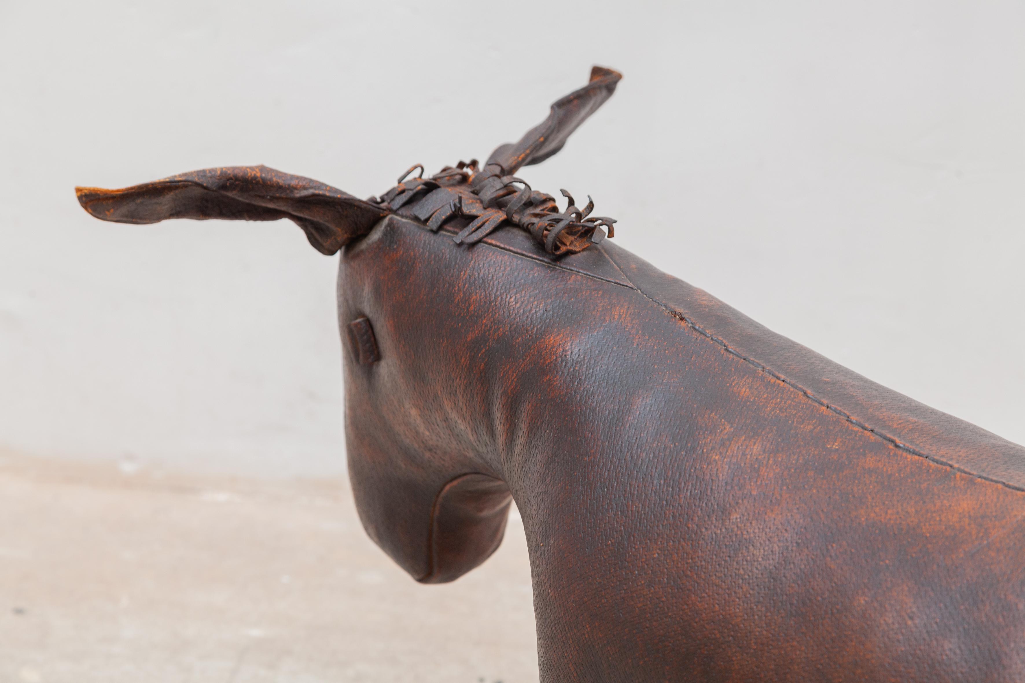 Hand-Crafted Leather Donkey Ottoman- Footstool Dimitri Omersa for Abercrombie & Fitch, 1965