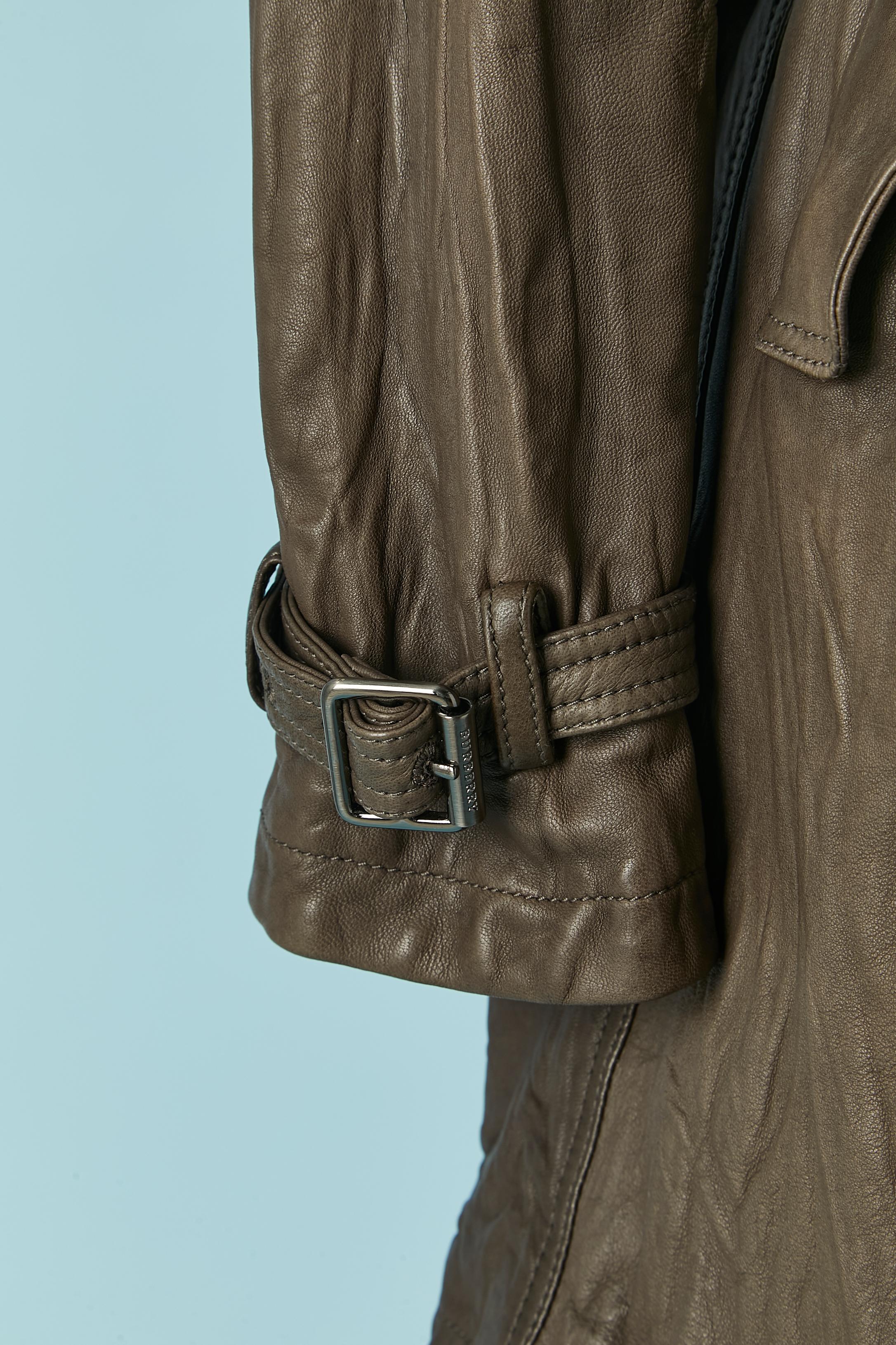 Leather double-breasted trench coat BURBERRY BRIT New For Sale 1