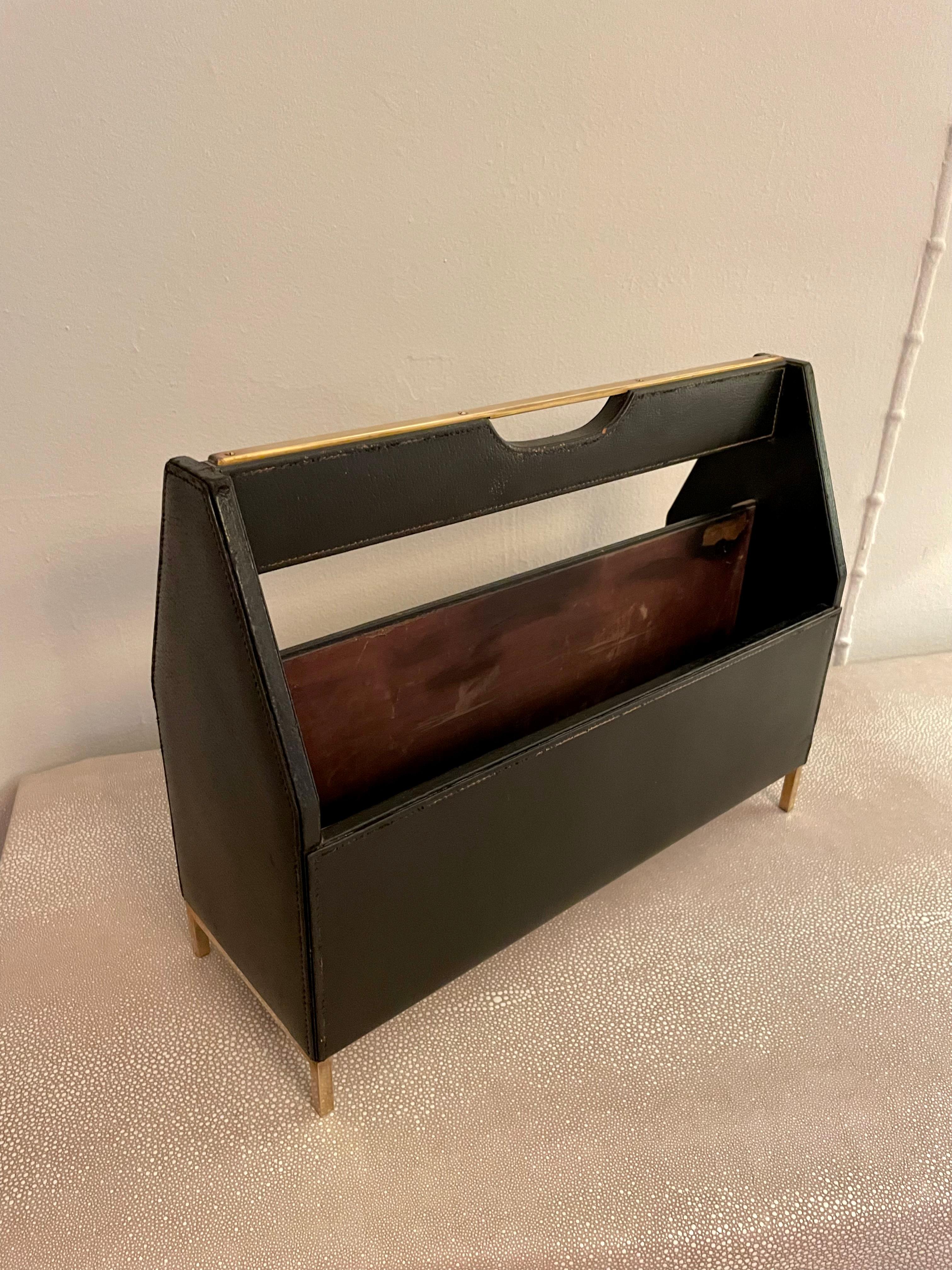 Cross Pen Company Leather Double Compartment Magazine Rack For Sale 8