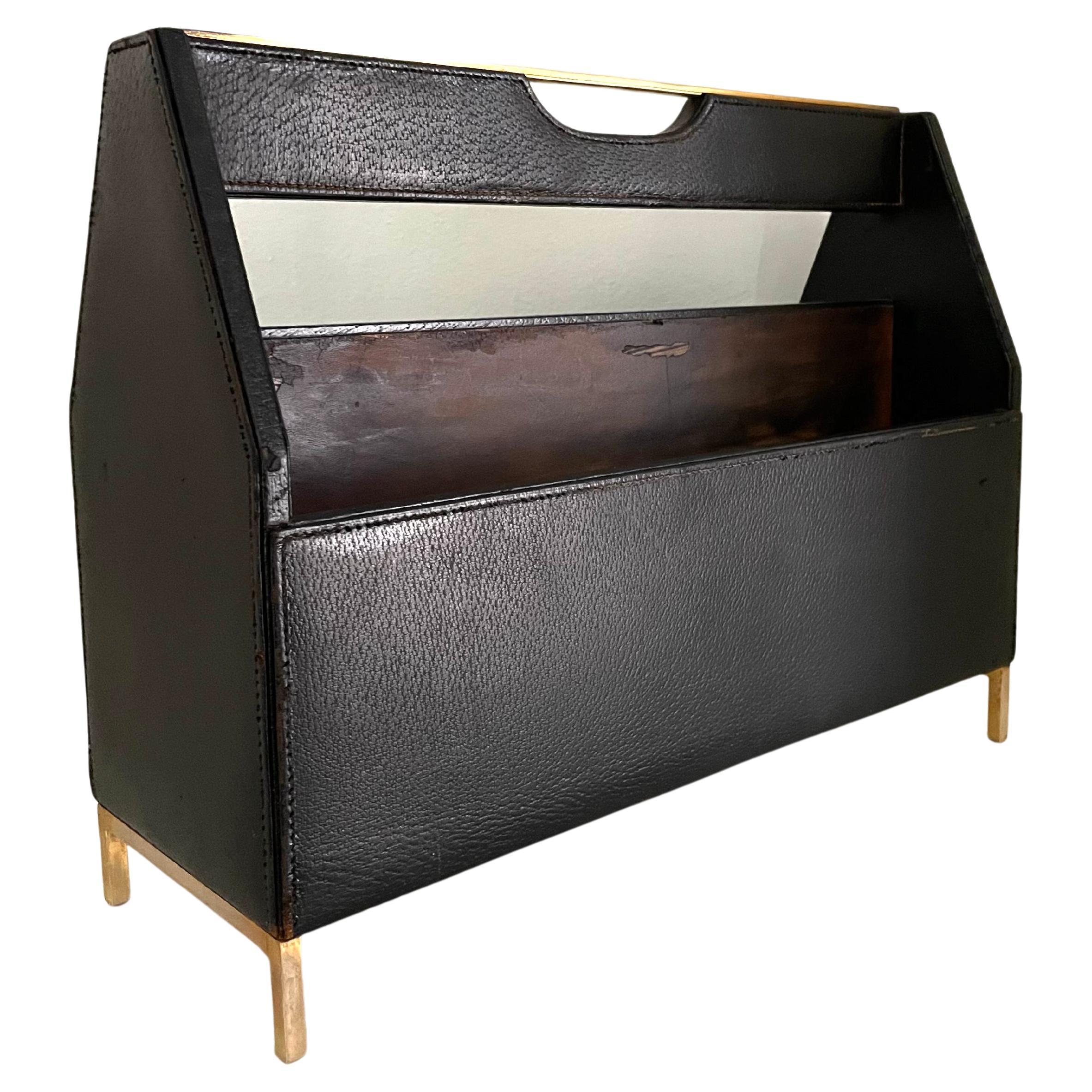 Cross Pen Company Leather Double Compartment Magazine Rack For Sale