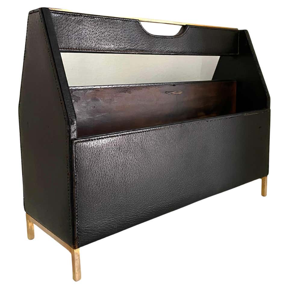 Ex Magazine Rack with a Leather Storage Compartment for Reading ...