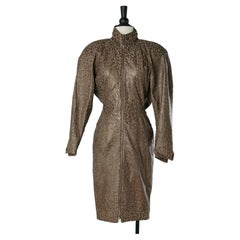 Leather dress with abstract pattern  Michael Hoban for North Beach Leather 