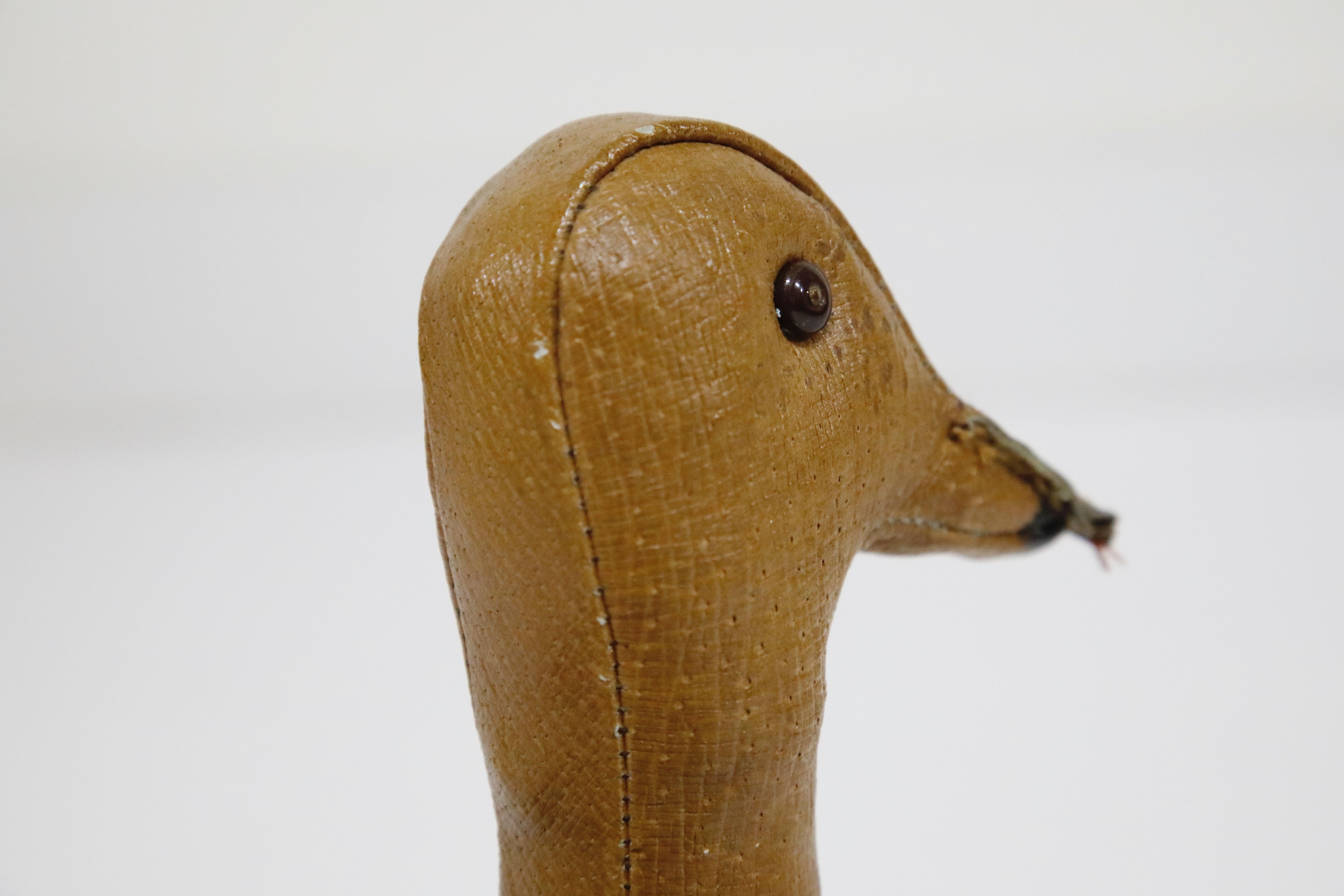 Leather Duckie Doorstop by Dimitri Omersa for Abercrombie and Fitch, 1950s 4