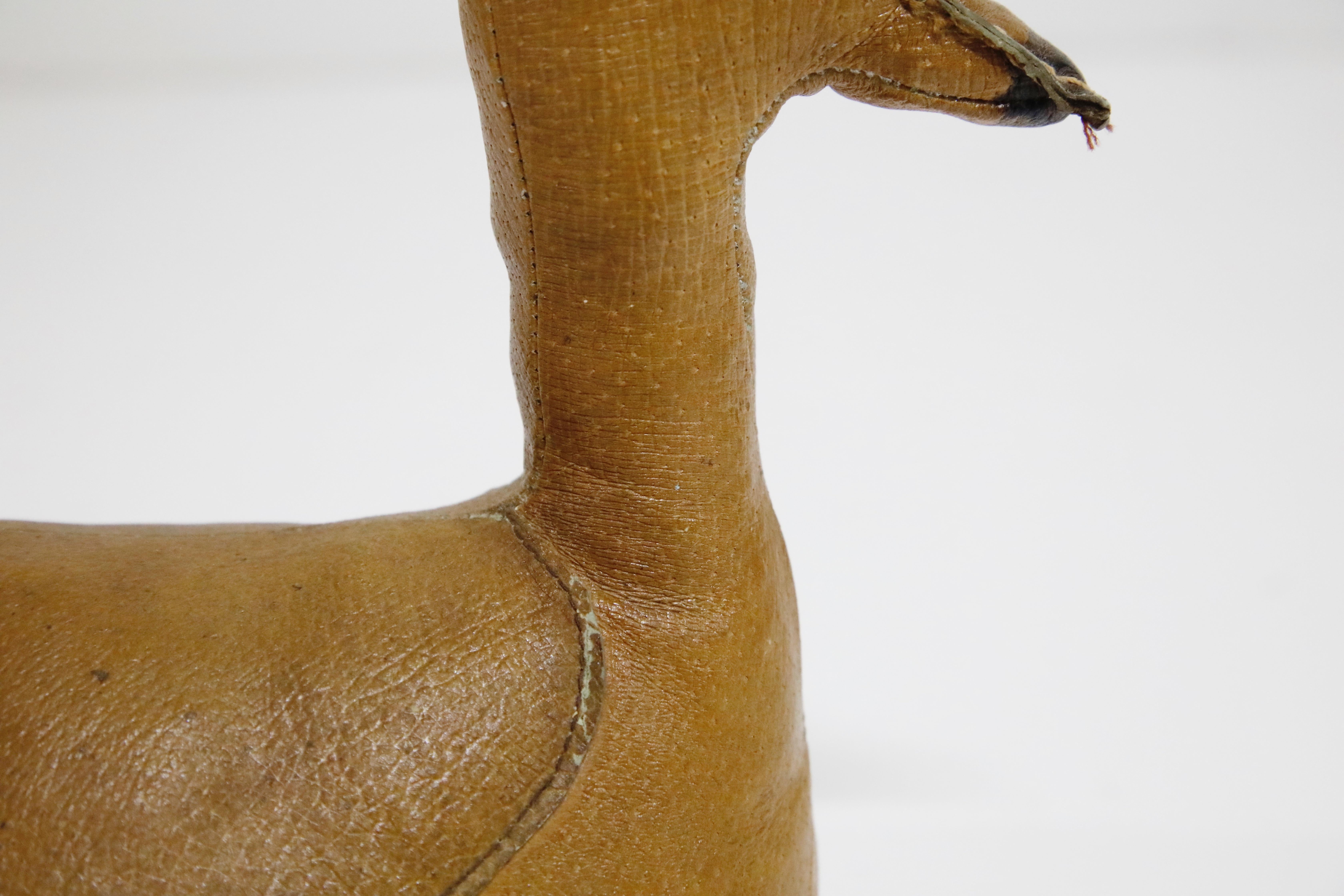 Leather Duckie Doorstop by Dimitri Omersa for Abercrombie and Fitch, 1950s 6