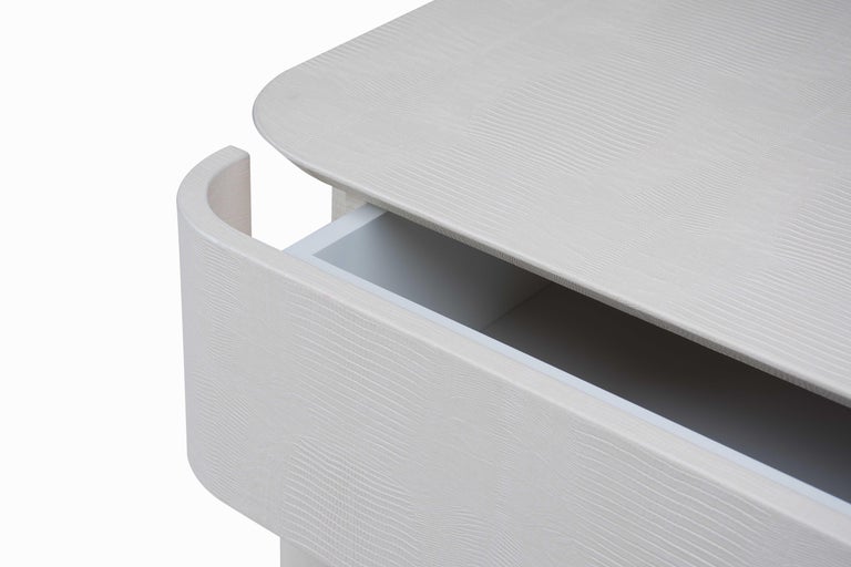 Leather Edition Nightstand with Rounded Corner, Jesse E and Jesse D For