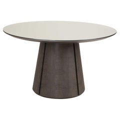 Leather Edition, Round Glass Top, Hab Dining Table