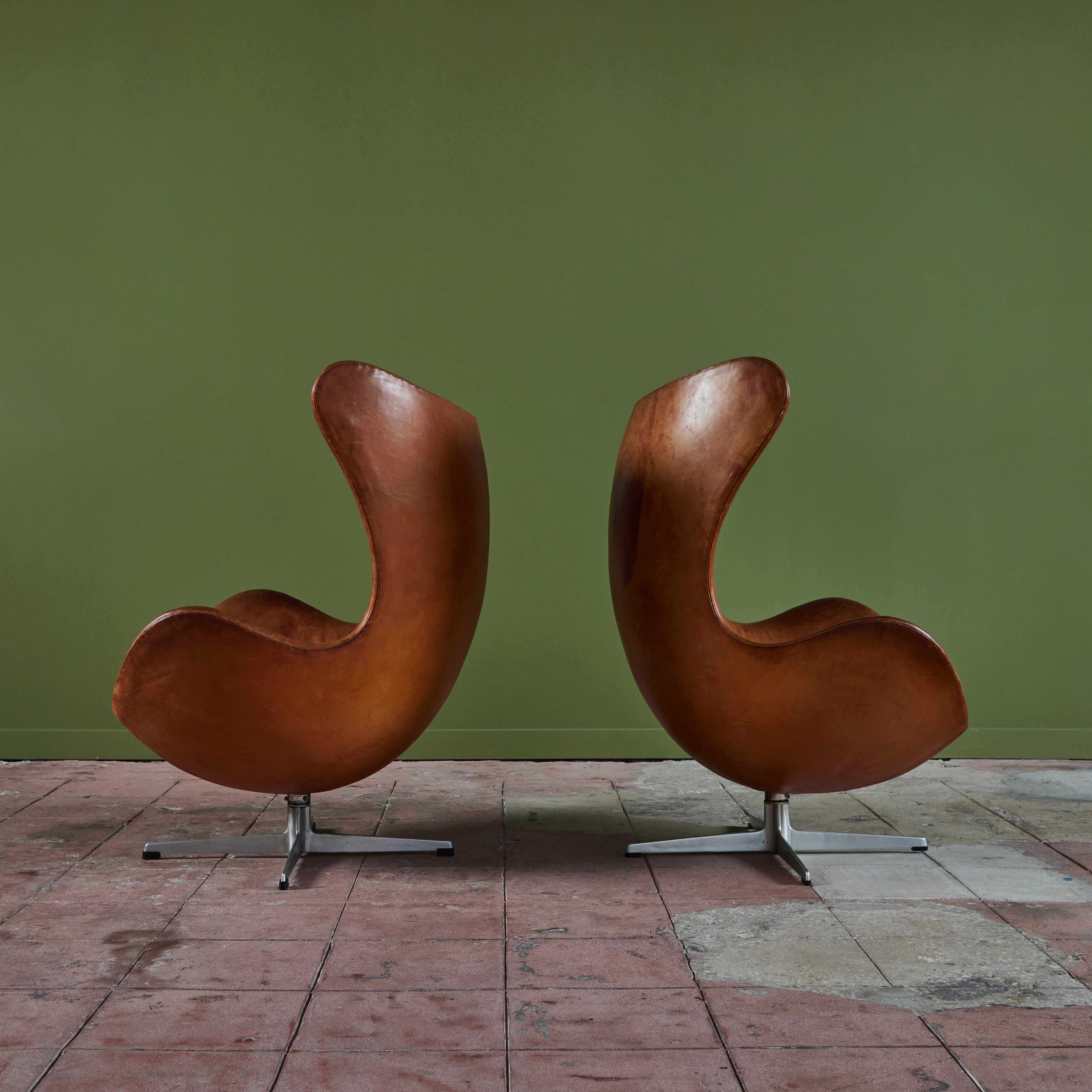 Danish Leather Egg Chair by Arne Jacobsen For Sale