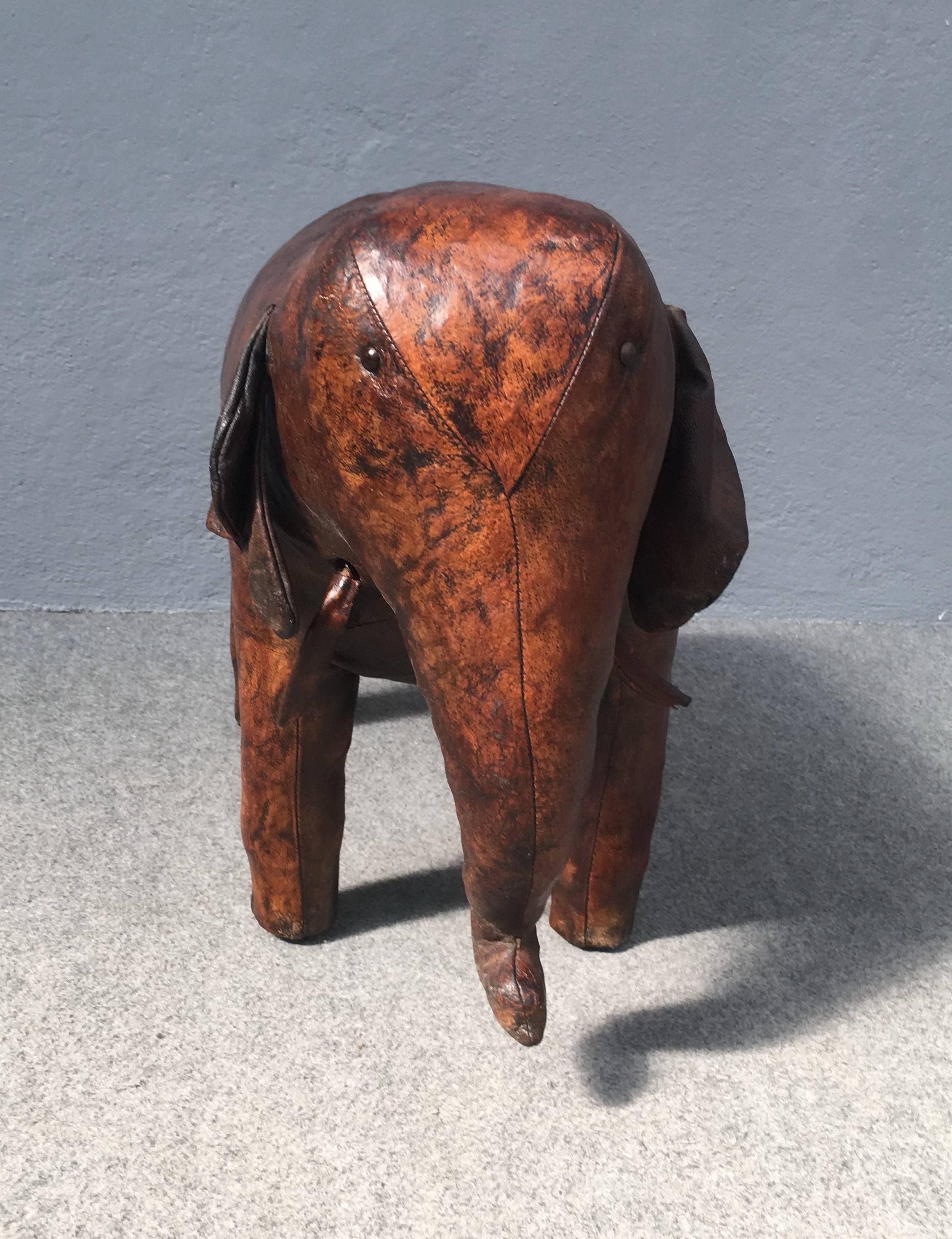 Mid-Century Modern Leather Elephant by Dimitri Omersa