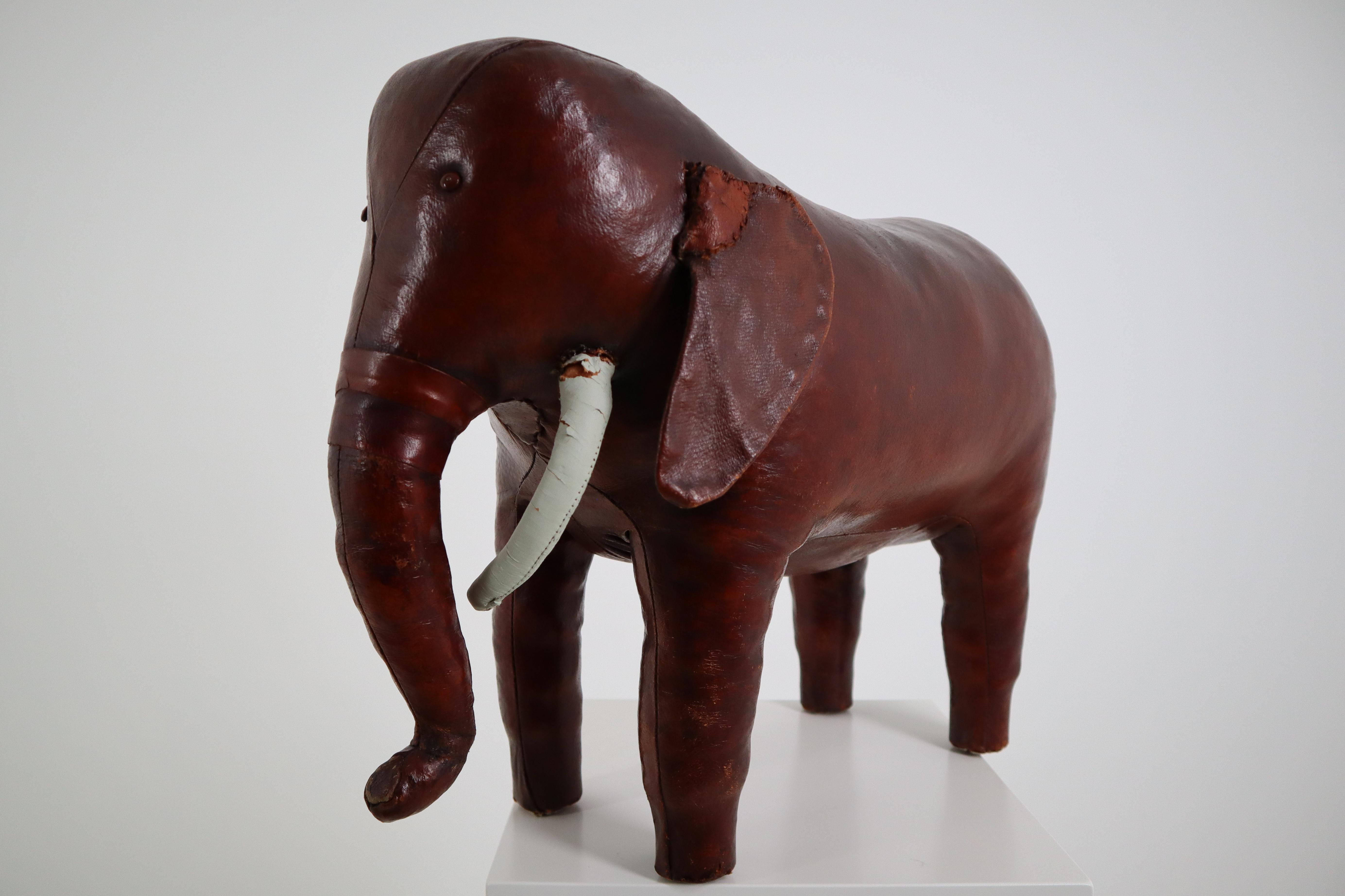 Leather Elephant Foot Stool by Dimitri Omersa for Abercrombie and Fitch 4