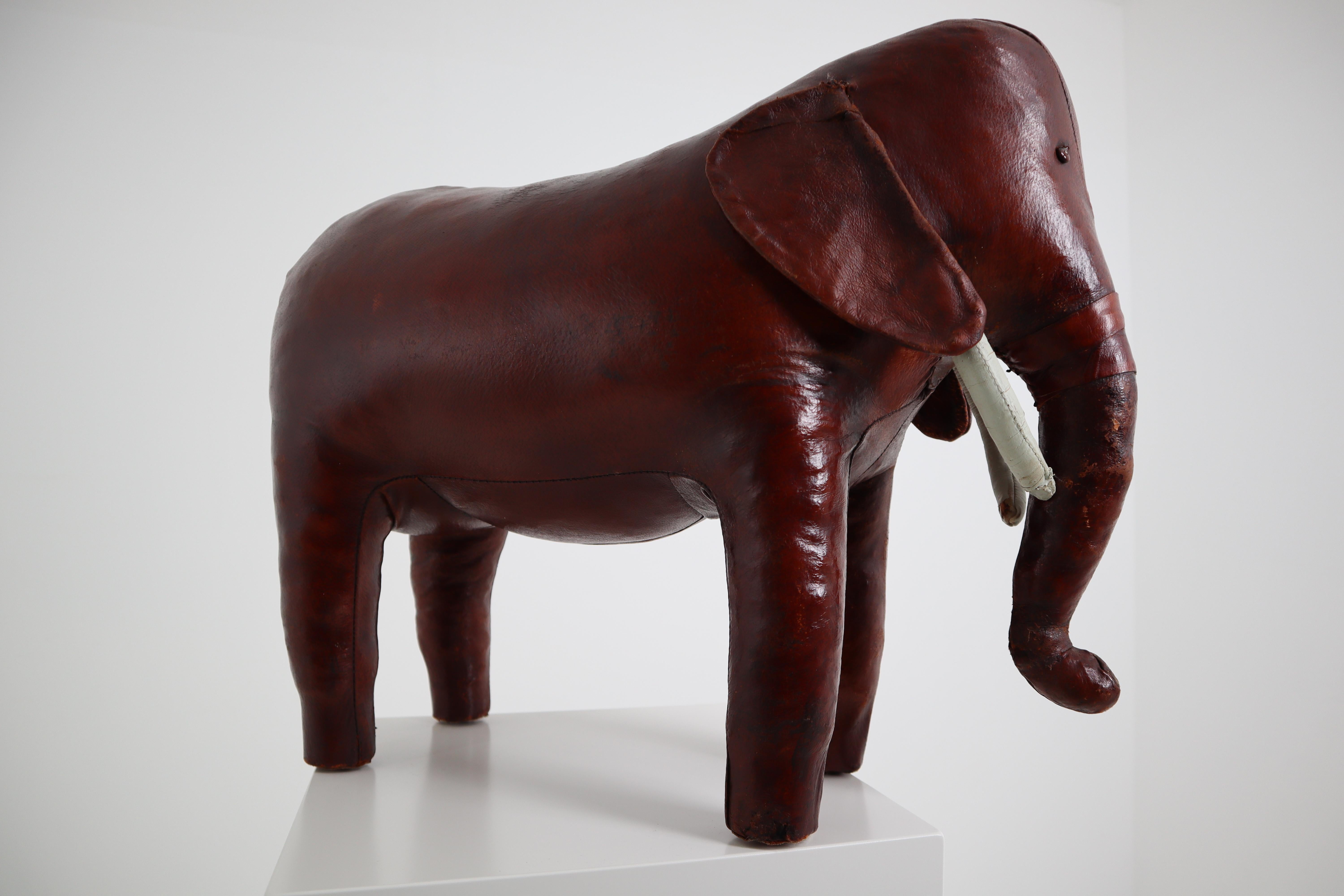 Leather Elephant Foot Stool by Dimitri Omersa for Abercrombie and Fitch 5