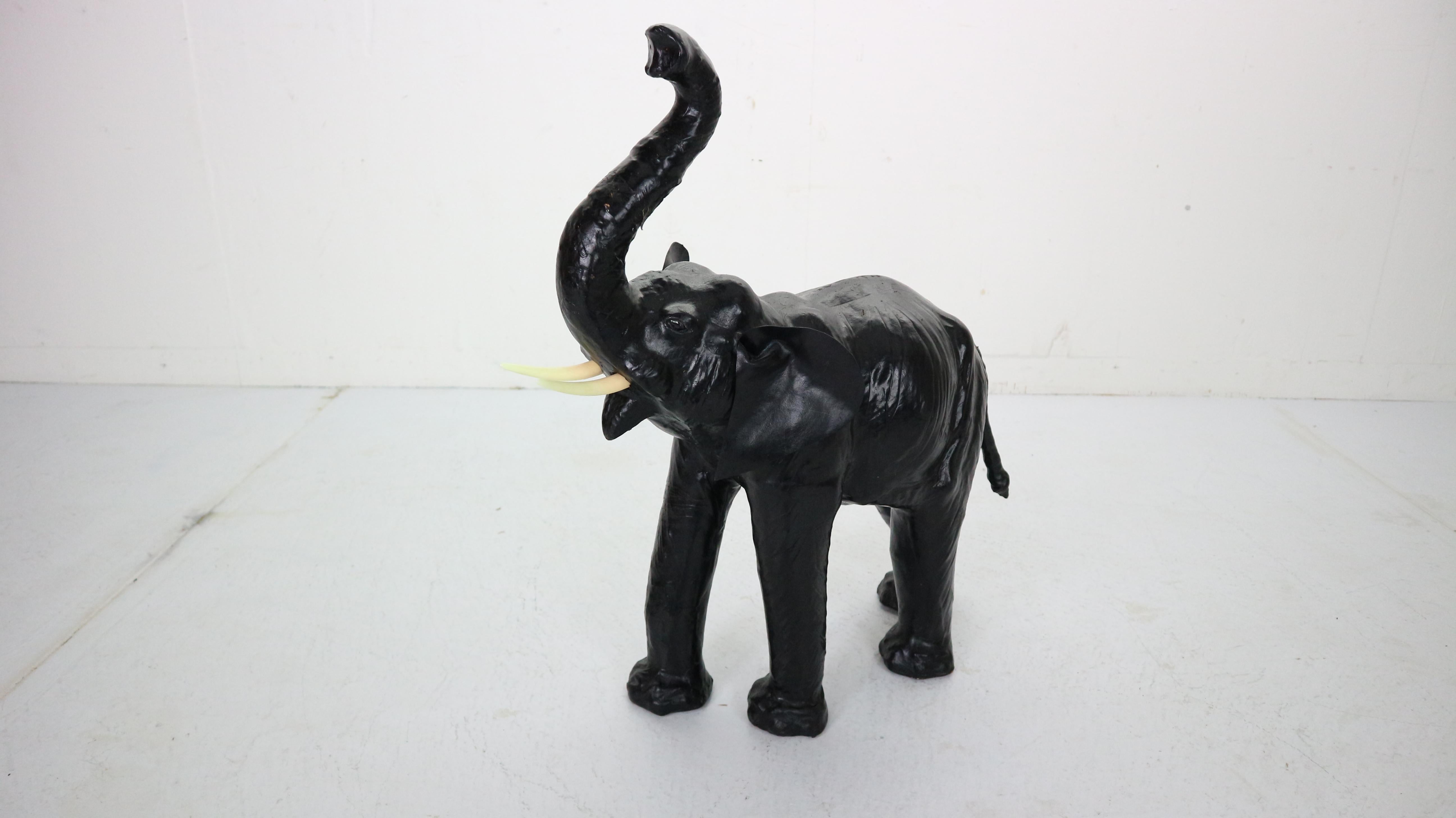 This leather elephant statue adds an eclectic accent to any vignette. A great addition to decor of African or Asian influences, as well as modern, Bohemian, and Industrial spaces. Animal art and decor is timeless, an endlessly relevant style.