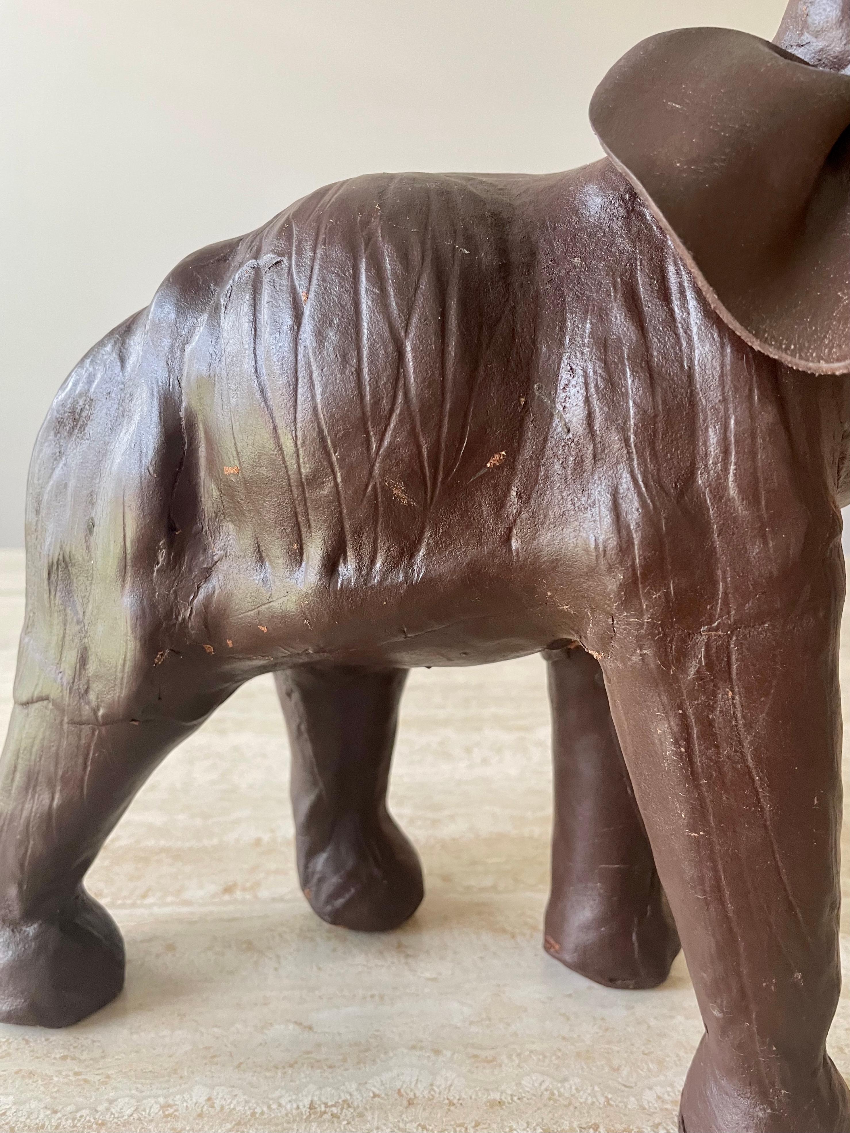 Modern Leather Elephant Sculpture For Sale