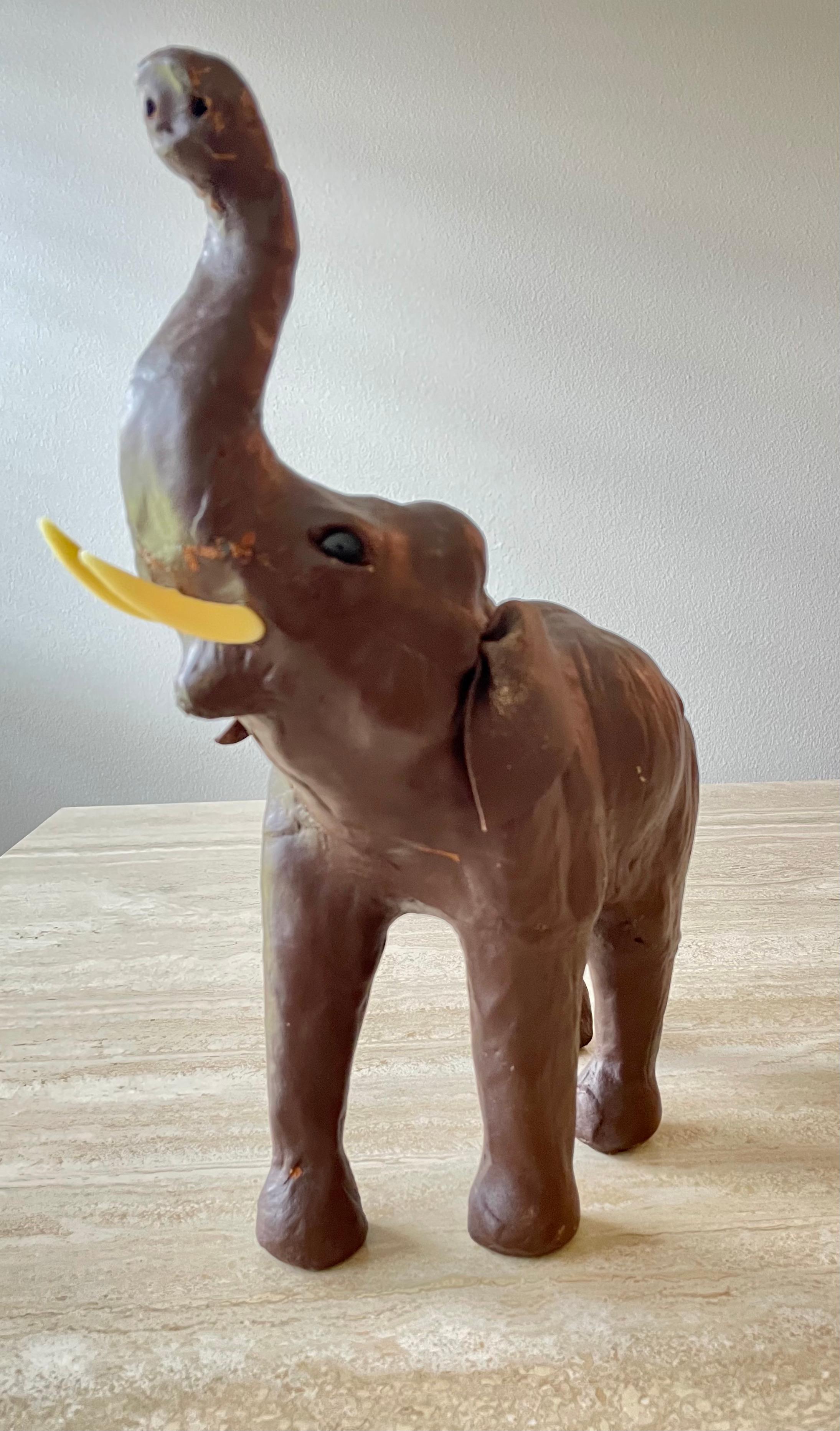 Leather Elephant Sculpture For Sale 1