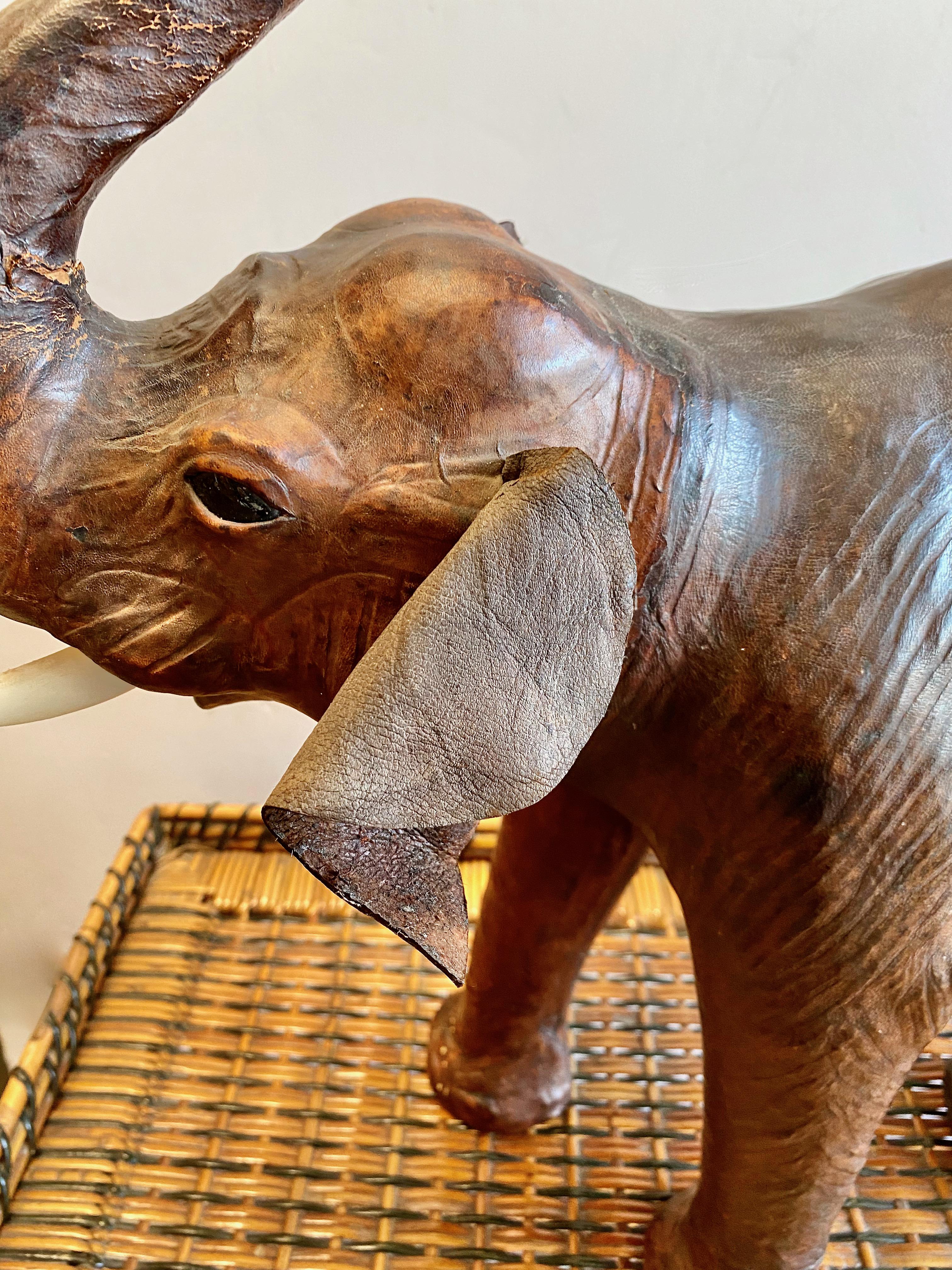 20th Century Leather Elephant Sculpture II For Sale