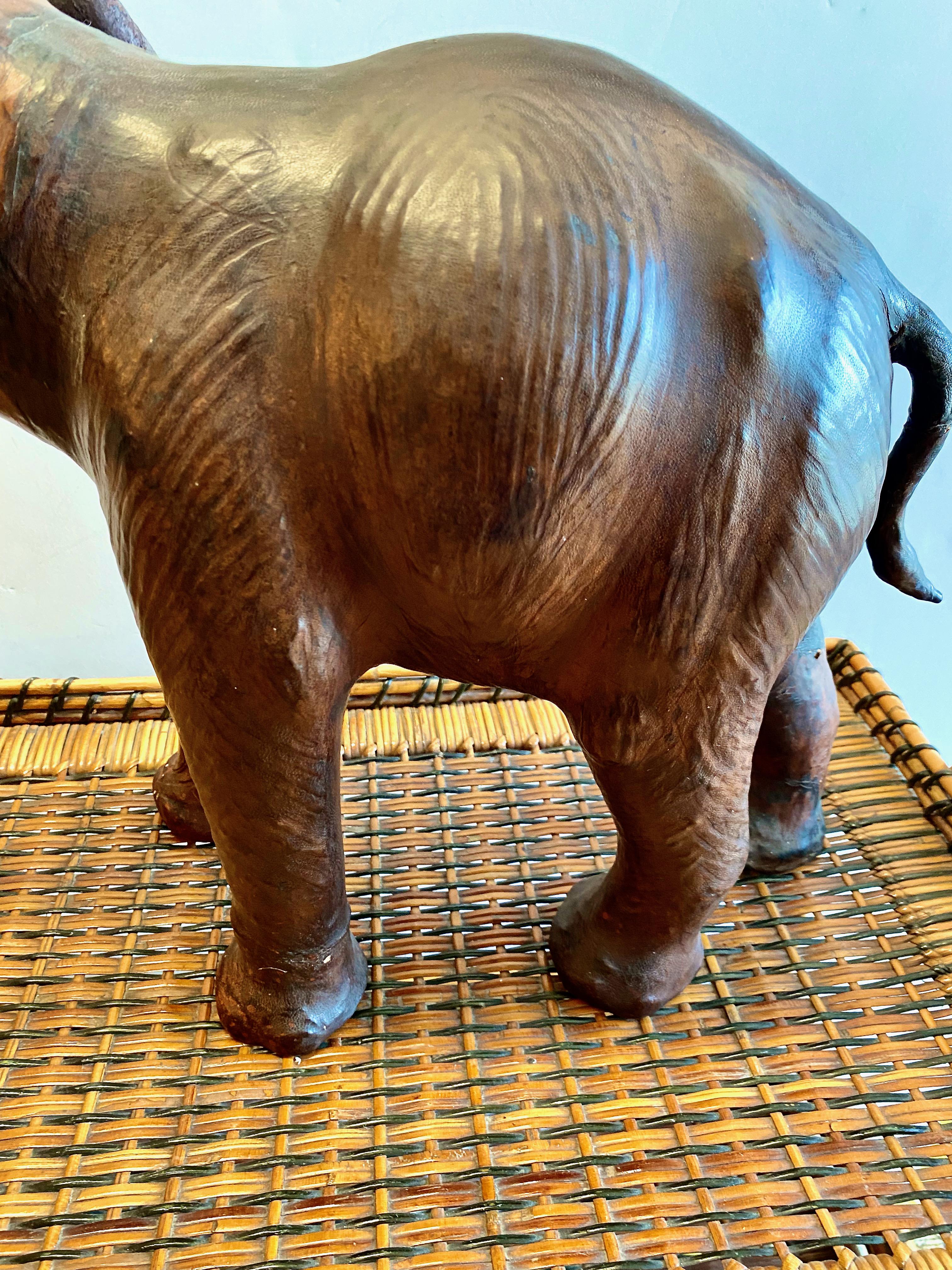 Leather Elephant Sculpture II For Sale 1
