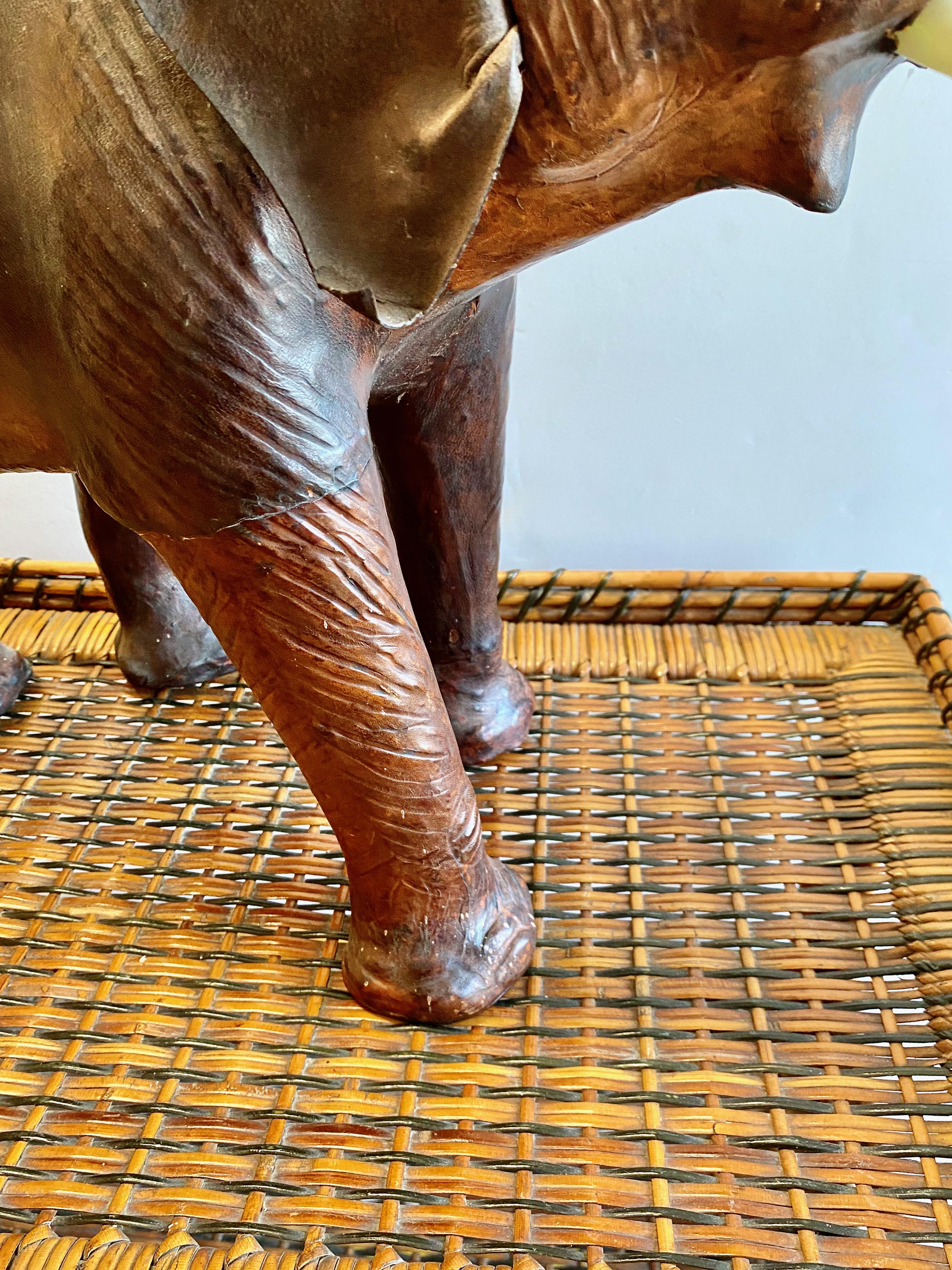 Leather Elephant Sculpture II For Sale 3