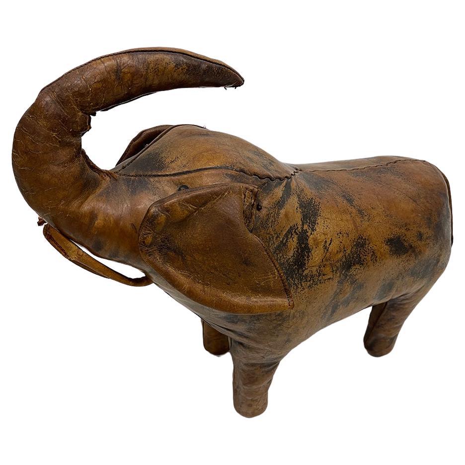 Leather Elephant Small Footstool, by Dimitri Omersa, 1960s