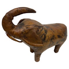 Vintage Leather Elephant Small Footstool, by Dimitri Omersa, 1960s