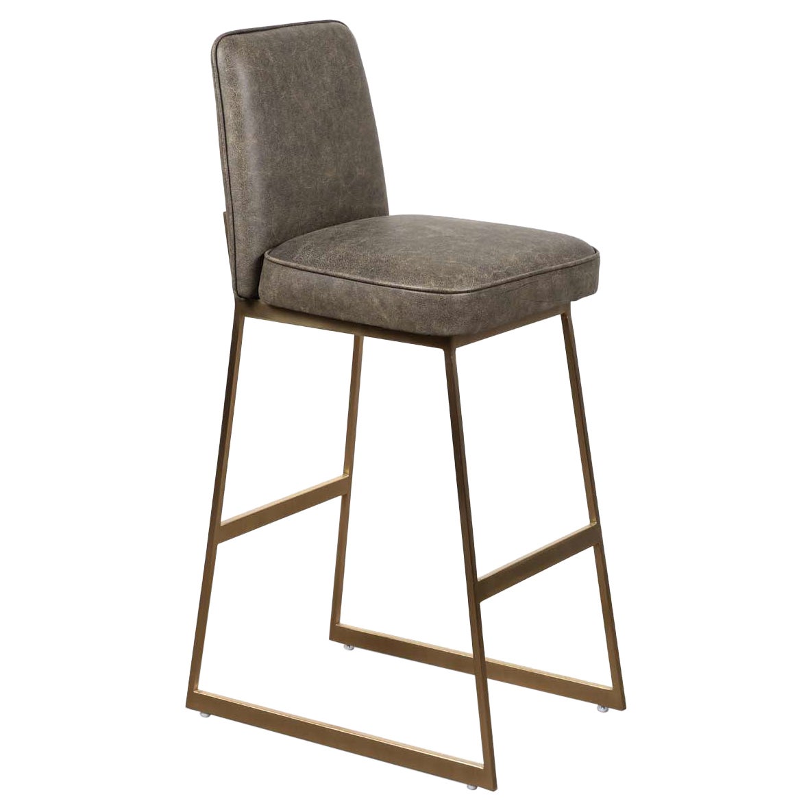 Leather Elysian Barstool by Lawson-Fenning For Sale