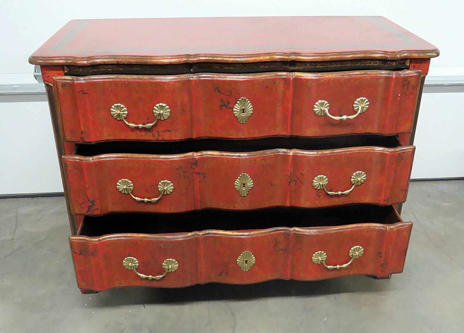 American Leather Embossed French Provincial Style Chest