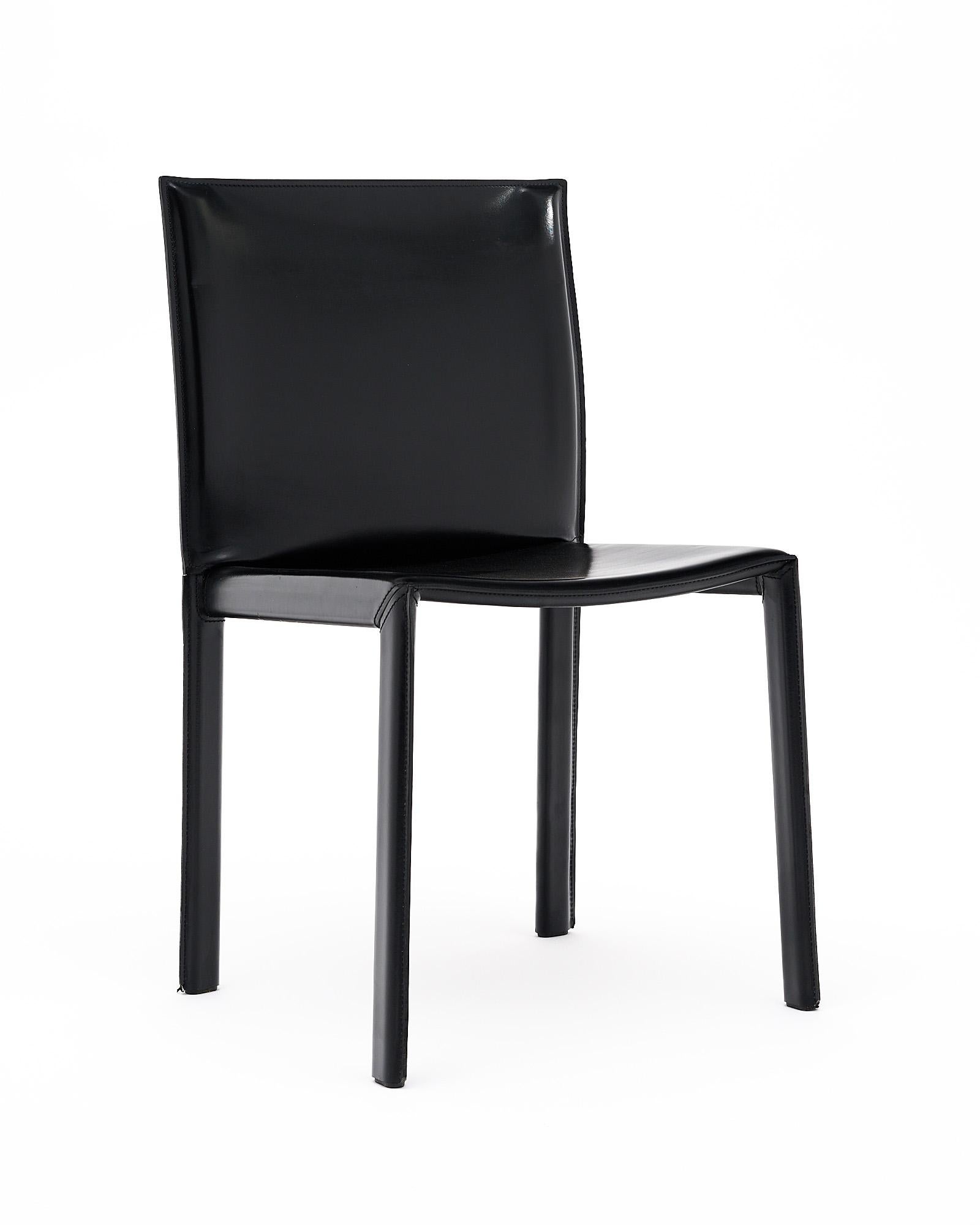Late 20th Century Leather Enrico Pellizzoni Chairs