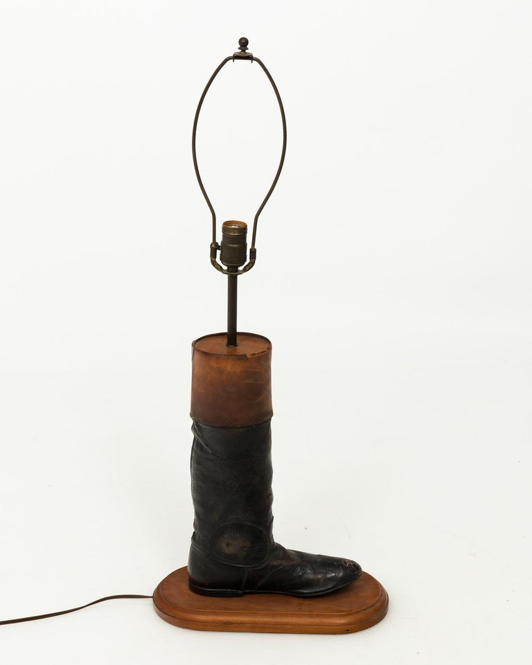Leather Equestrian Boot Lamps at 1stdibs