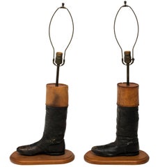 Leather Equestrian Boot Lamps