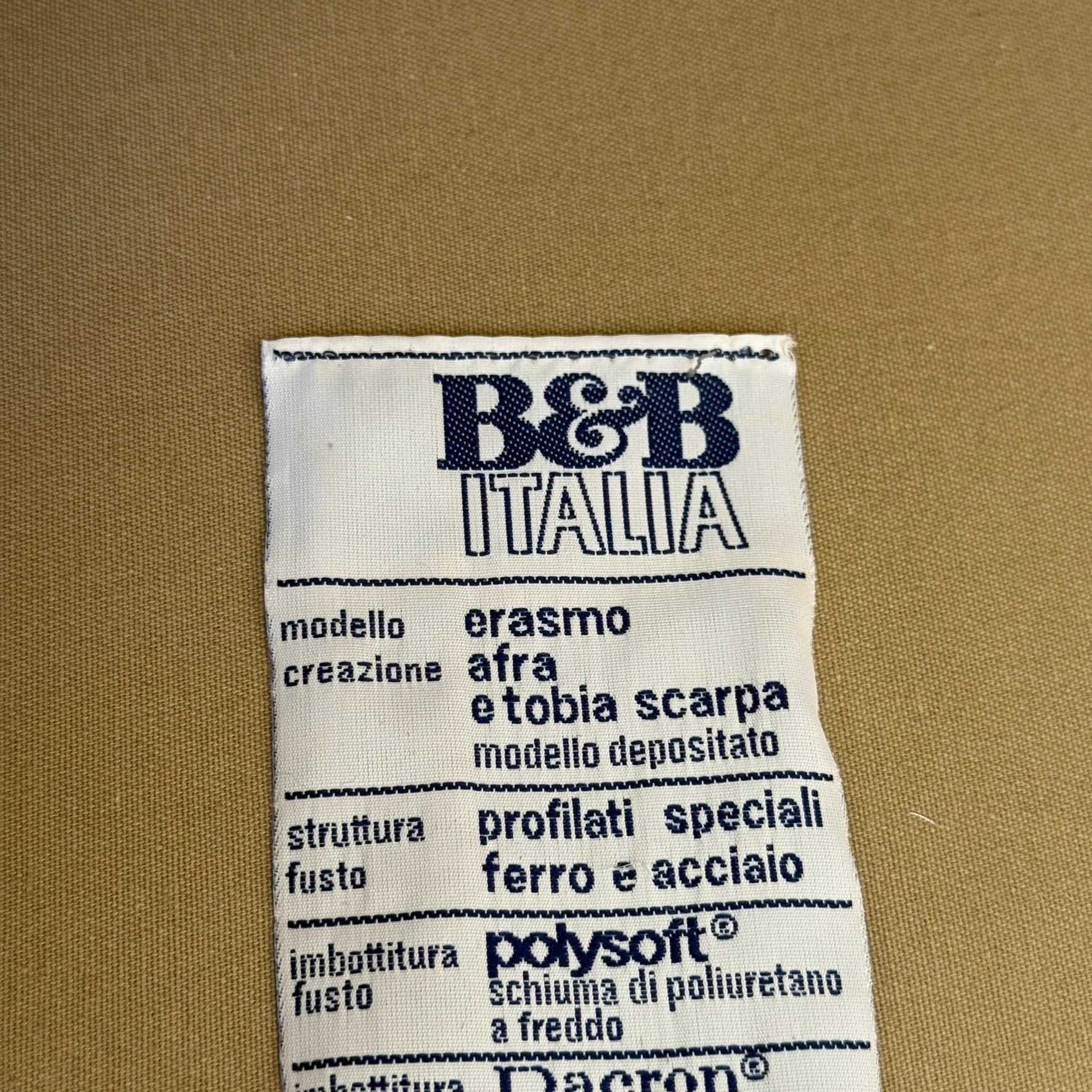 Erasmo Sofa aus Leder von Afra und Tobia Scarpa für B&B Italia im Angebot 3