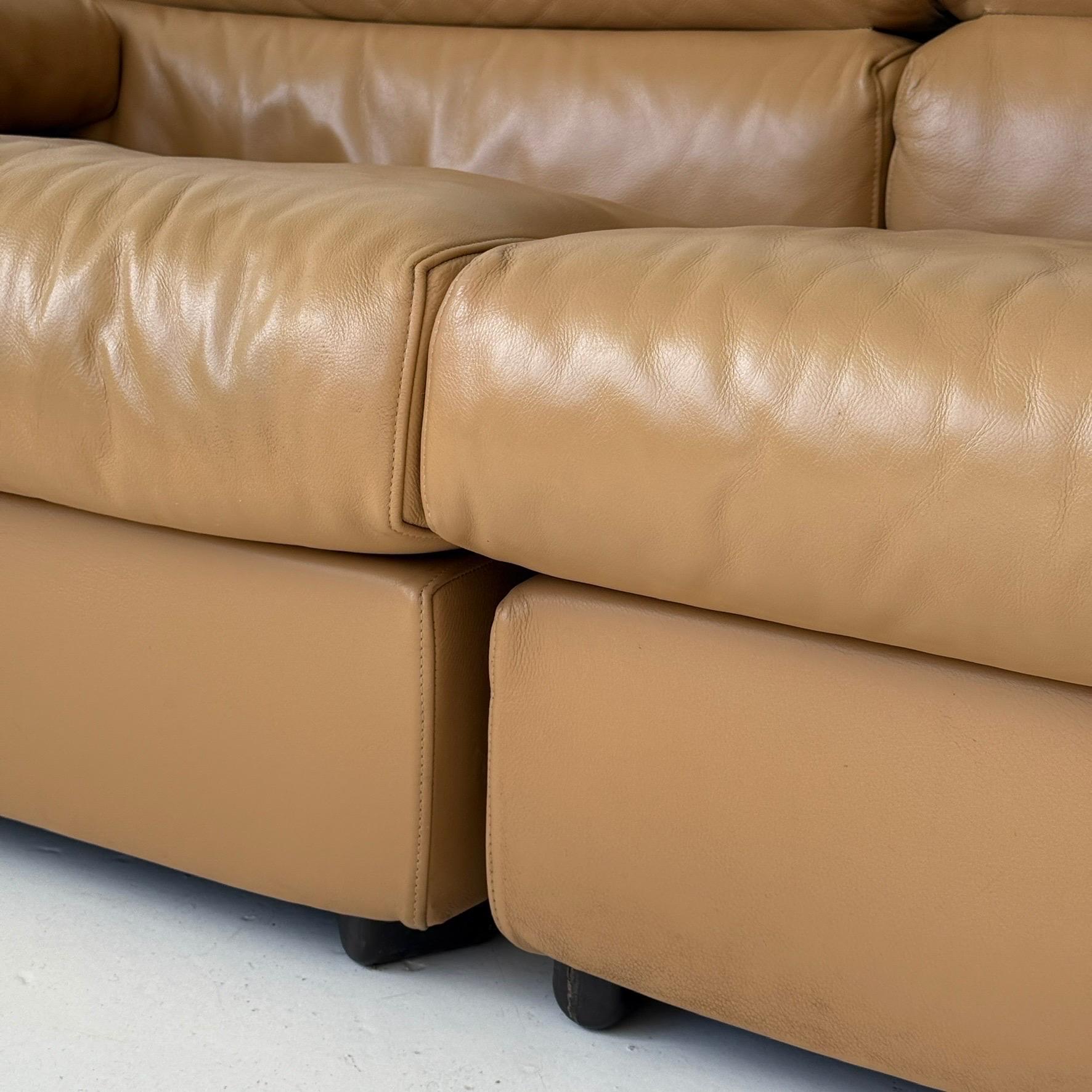 Erasmo Sofa aus Leder von Afra und Tobia Scarpa für B&B Italia im Angebot 1