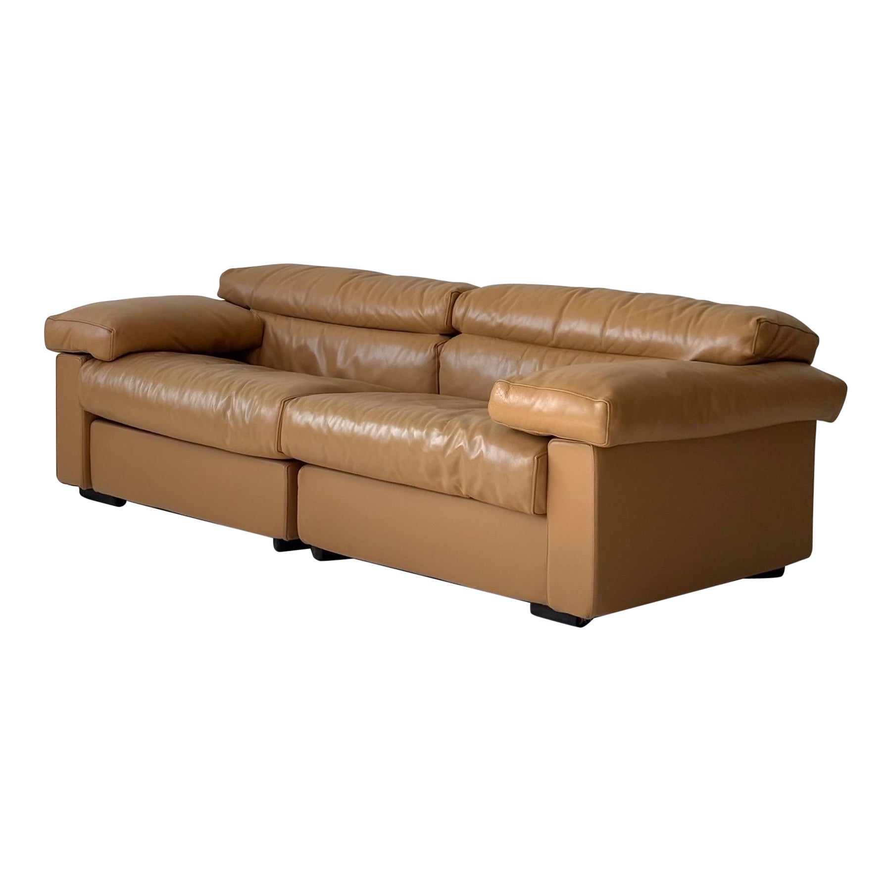 Erasmo Sofa aus Leder von Afra und Tobia Scarpa für B&B Italia im Angebot