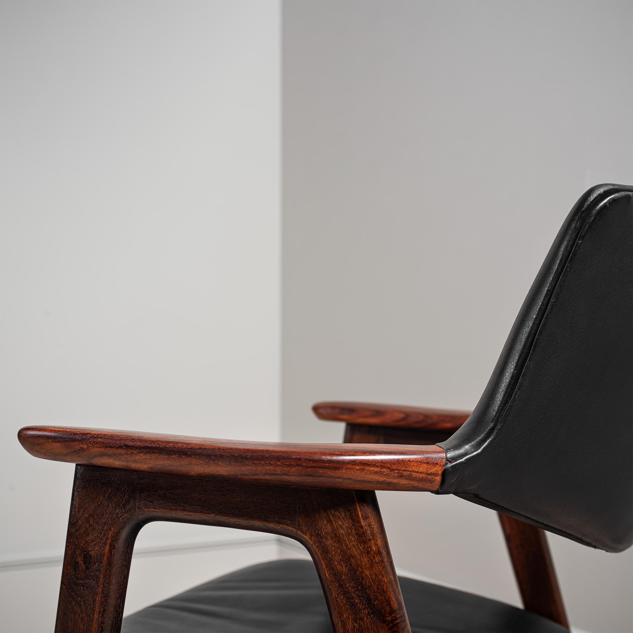 Leather Erik Kirkegaard Chair, 1950 For Sale 4