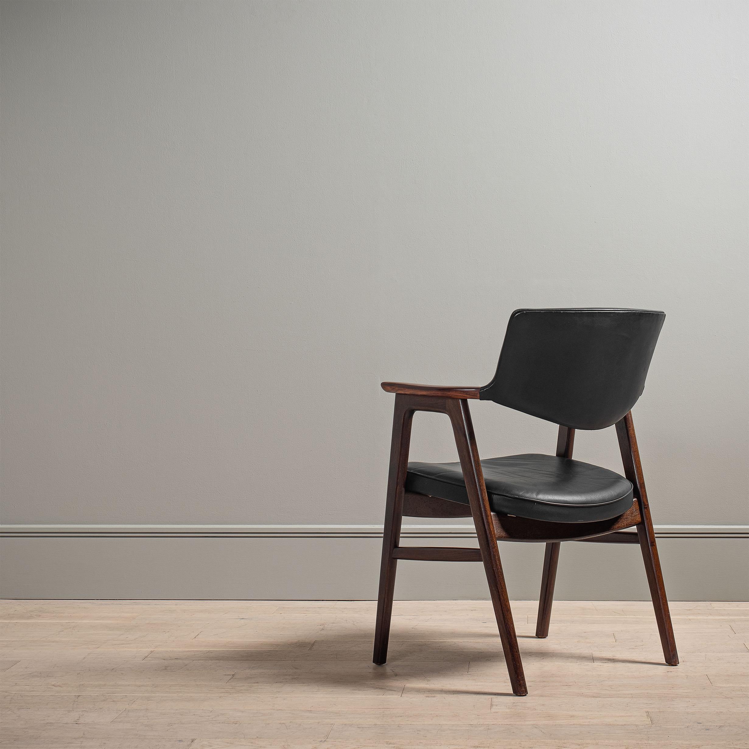 20th Century Leather Erik Kirkegaard Chair, 1950 For Sale