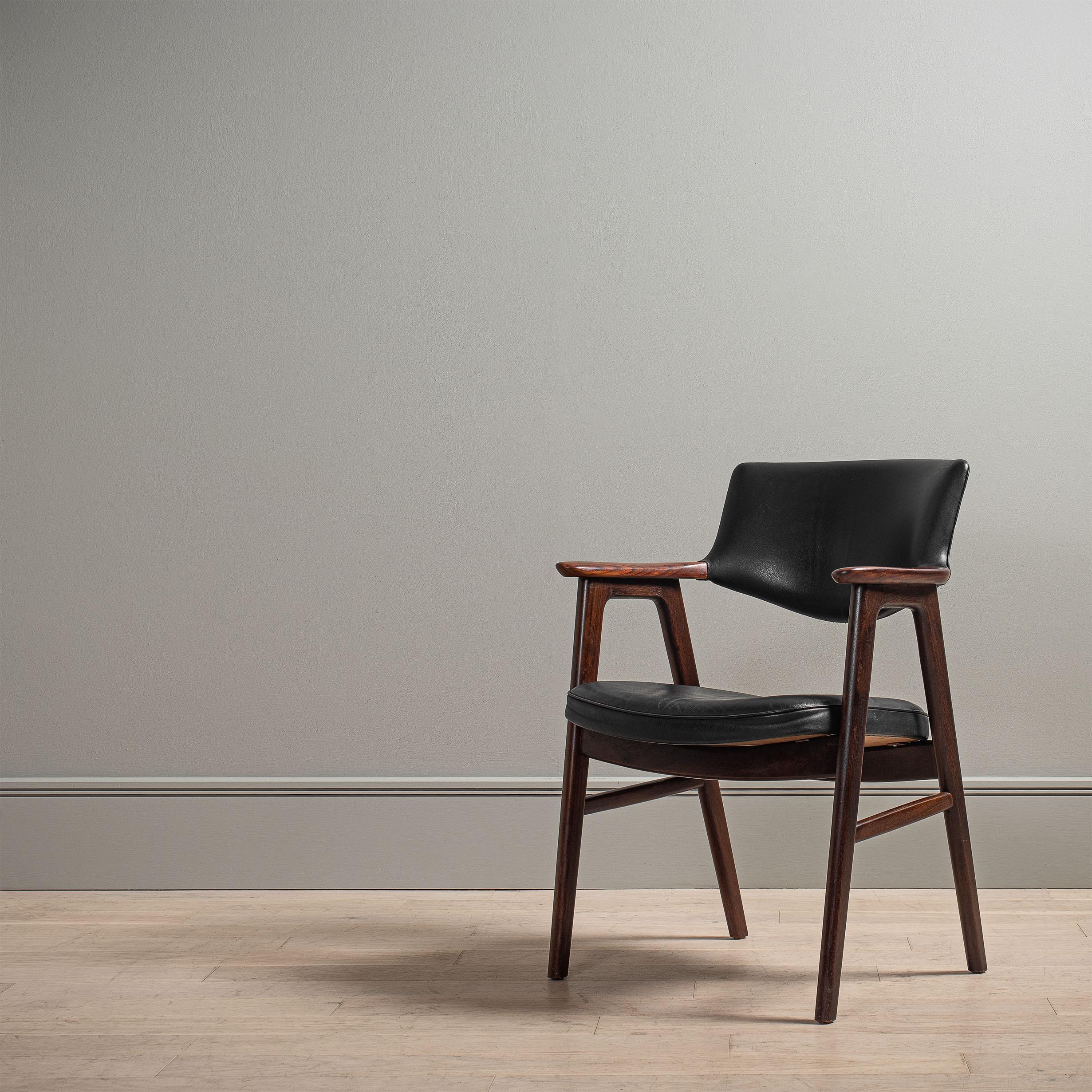 Leather Erik Kirkegaard Chair, 1950 For Sale 1