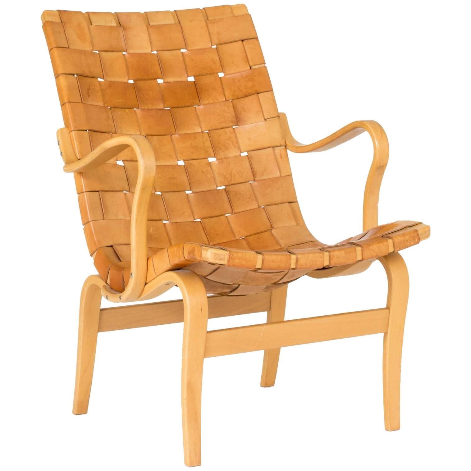 Leather "Eva" Lounge Chair by Bruno Mathsson