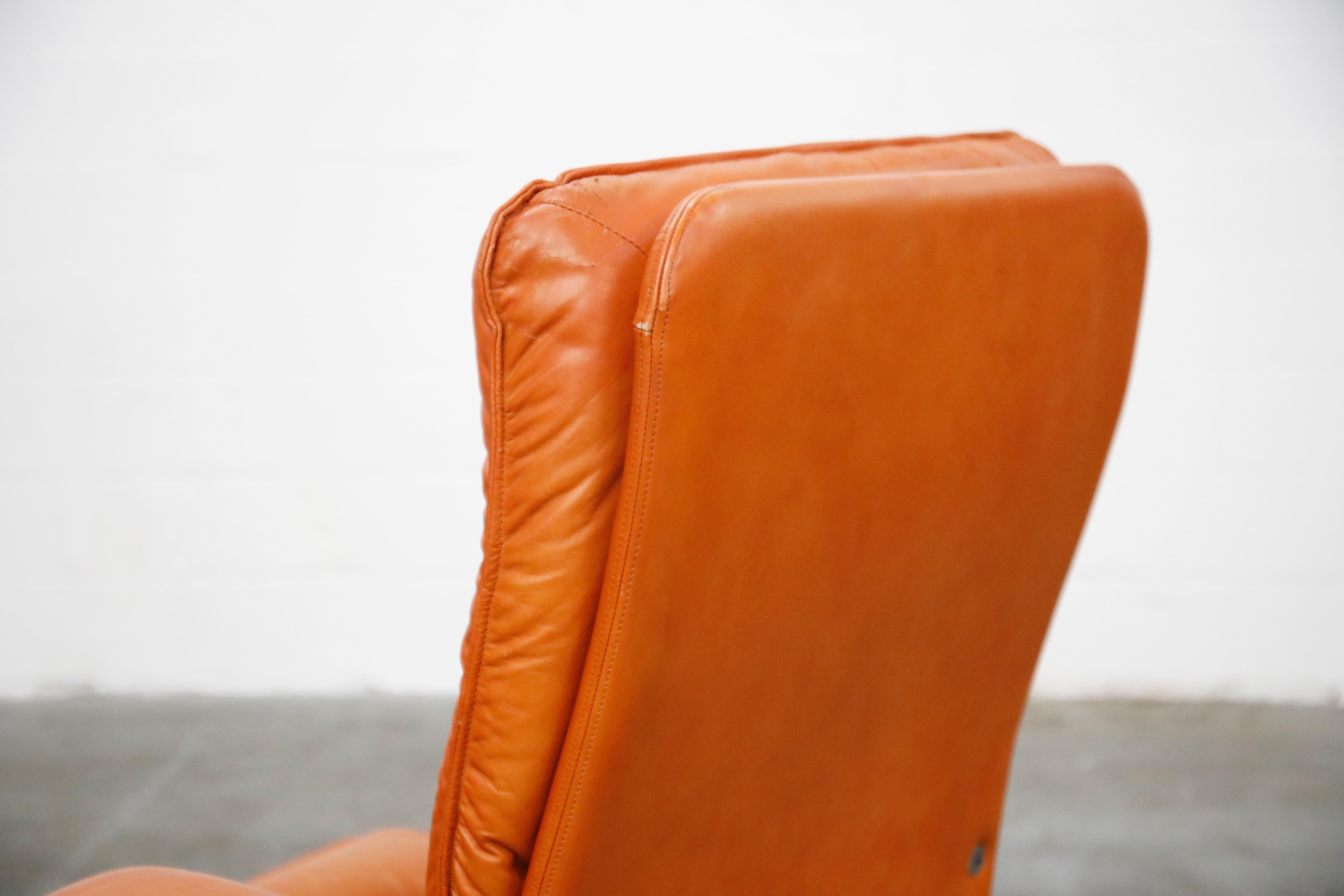 Leather Executive Desk Chair by Guido Faleschini for i4 Mariani Pace, 1980s 8