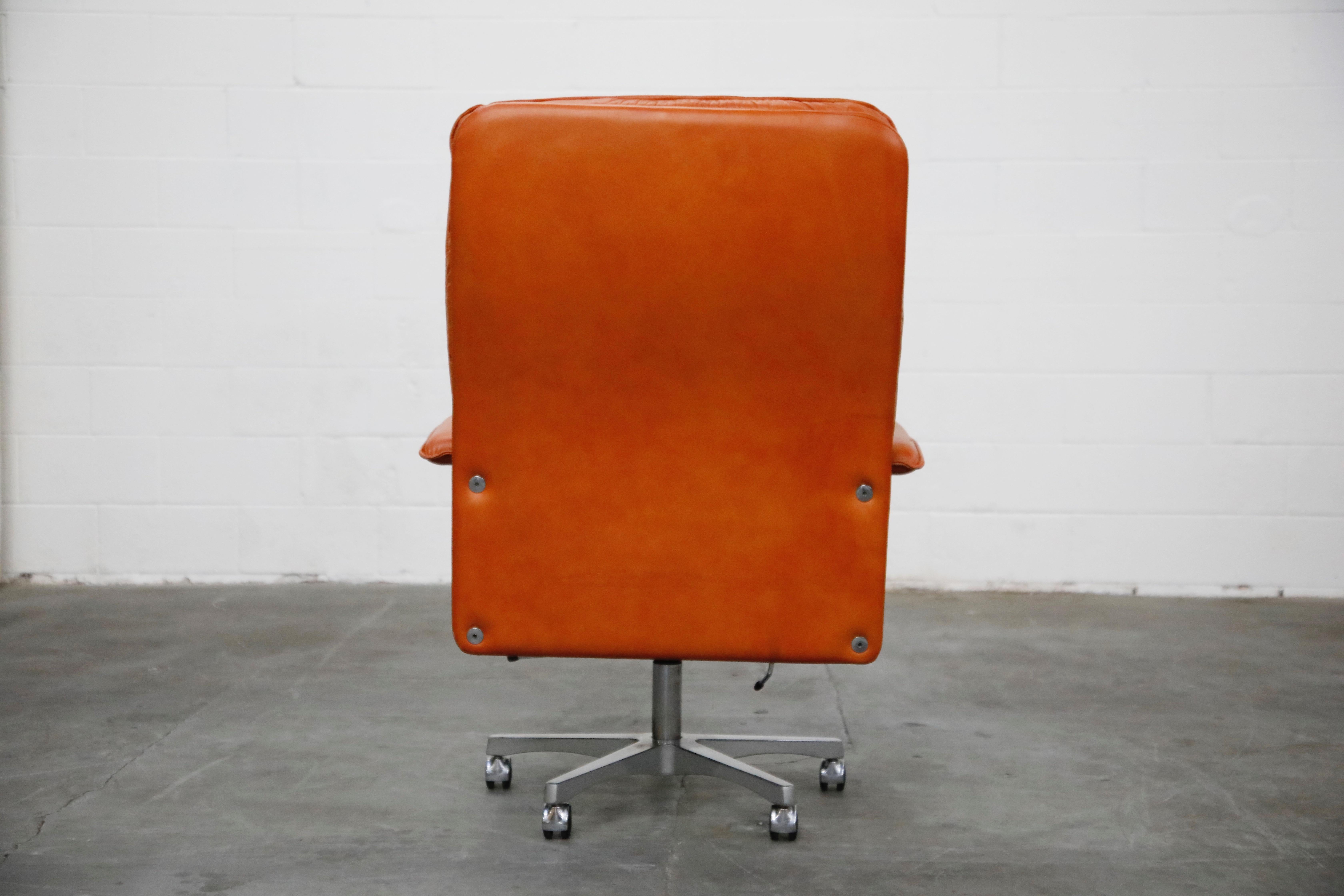 Modern Leather Executive Desk Chair by Guido Faleschini for i4 Mariani Pace, 1980s