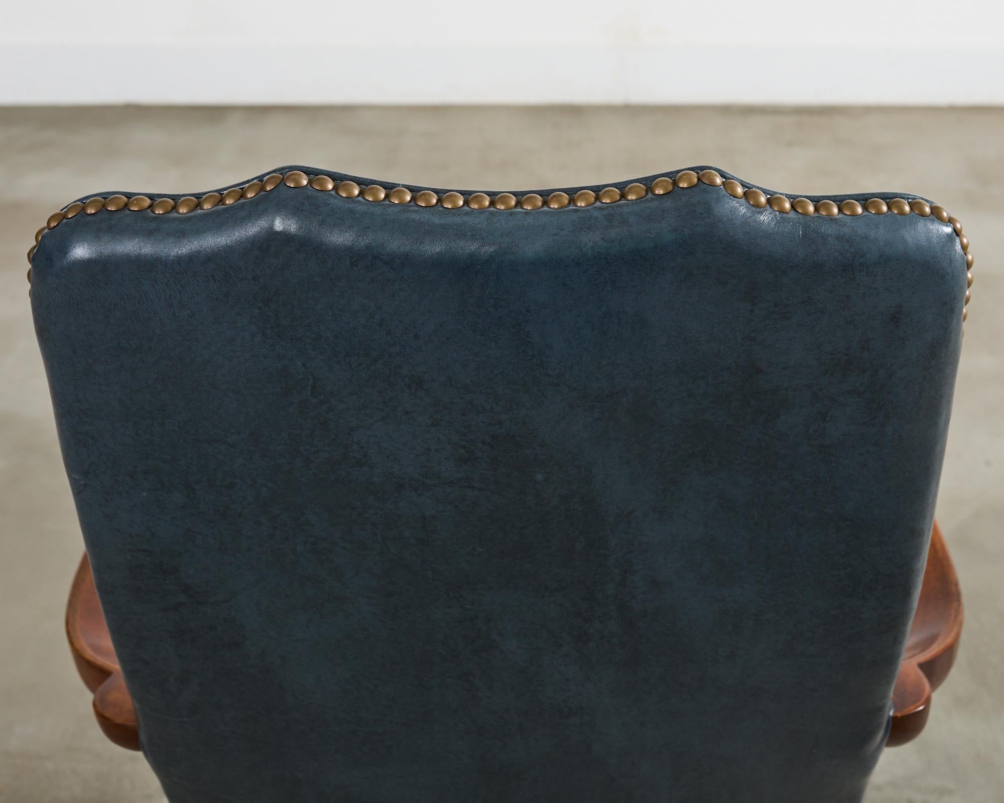 Silla de oficina giratoria basculante de cuero by Hancock & Moore 2