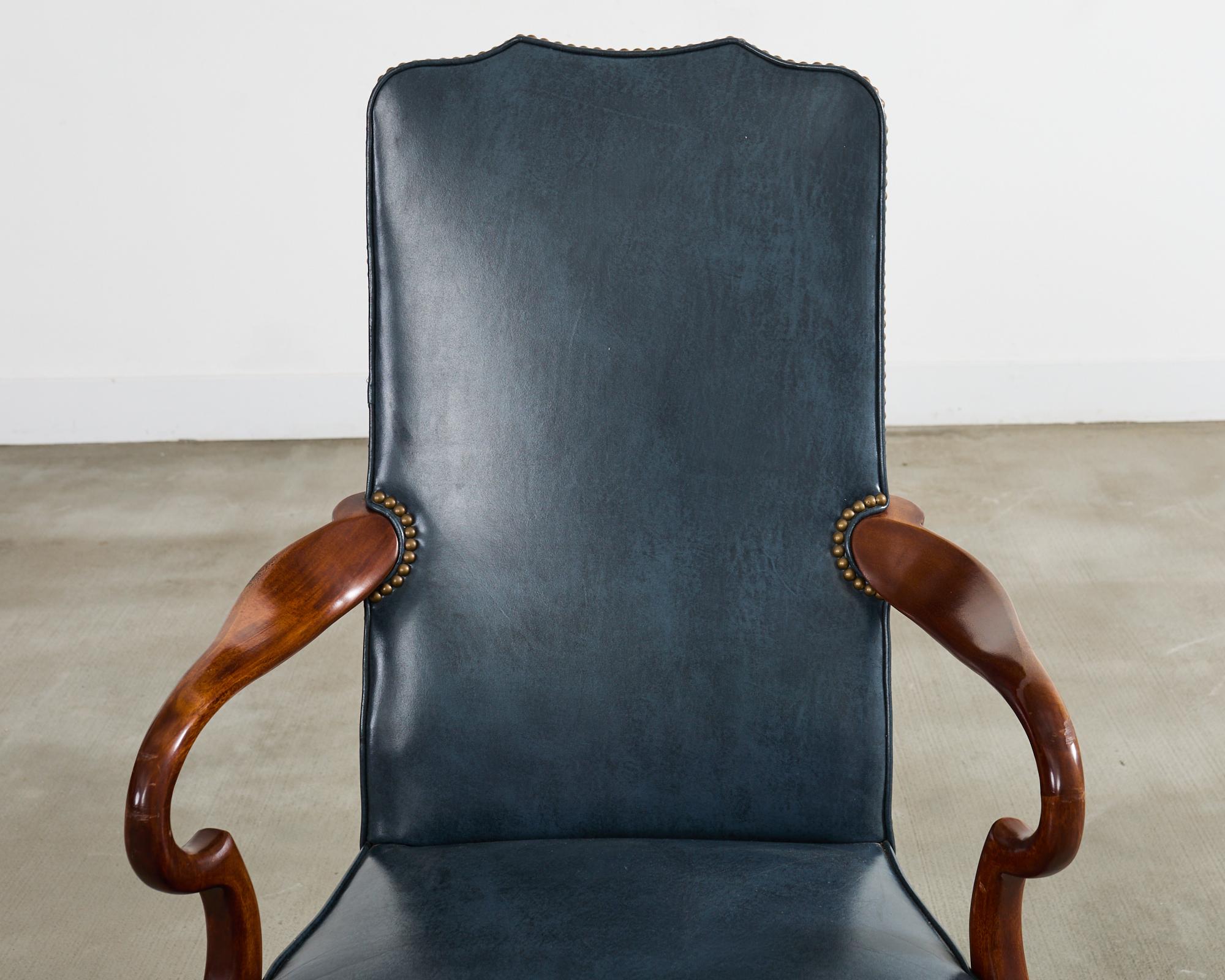 Silla de oficina giratoria basculante de cuero by Hancock & Moore 3