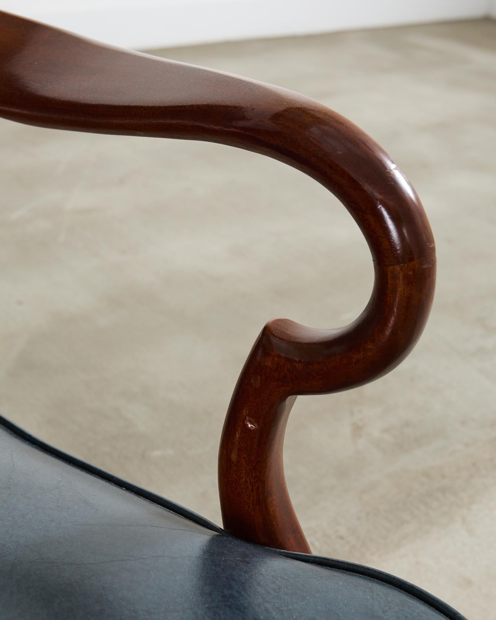 Silla de oficina giratoria basculante de cuero by Hancock & Moore 5